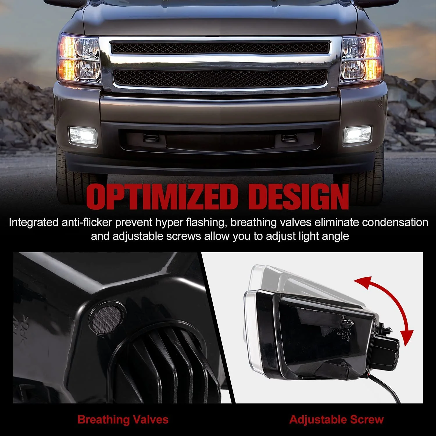 Fieryred LED Fog Light, Compatible w/ Tahoe and Yukon, Bumper Placement, Black - Image 6