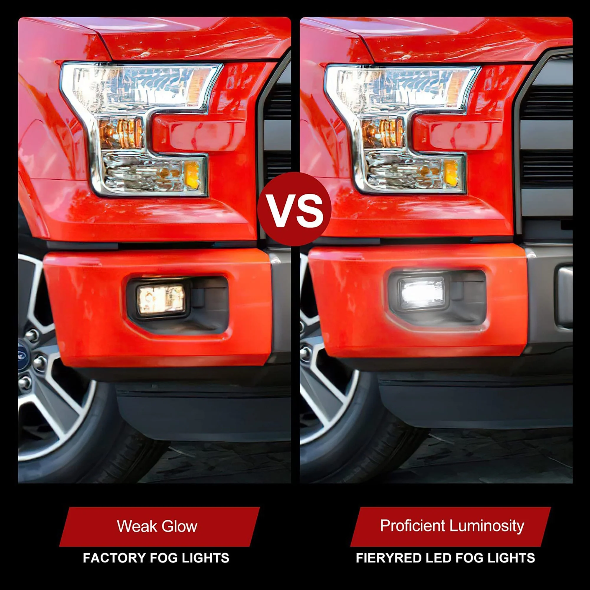Fieryred LED Fog Light, Compatible with 2015-2019 F150, Bumper Placement, Black - Image 5