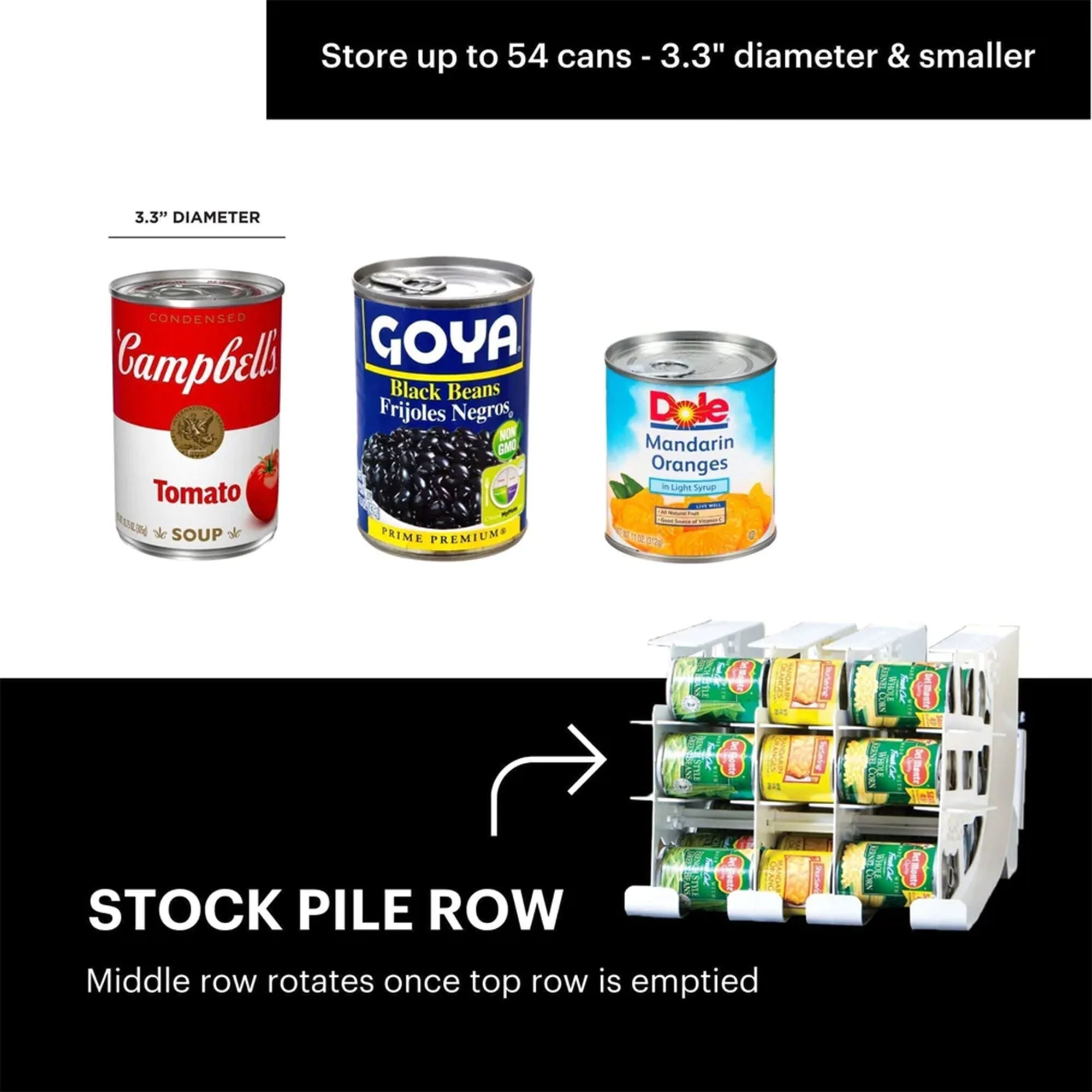 FIFO Countertop Can Tracker Hold Up To 54 Standard Can Sizes, White (4 Pack) - Image 8