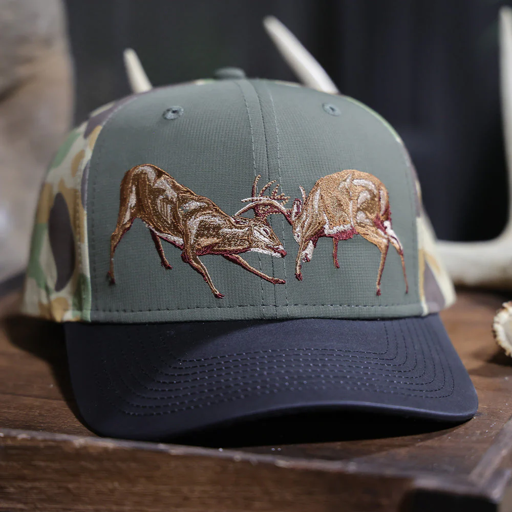Fighting Deer Rut Cap 6-Panel Riverside Wax Cloth Visor - Image 6