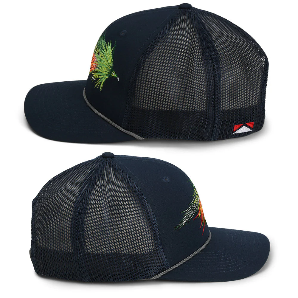 Fire Tiger Streamer Fly Fishing Mesh Back Rope Cap - Image 3