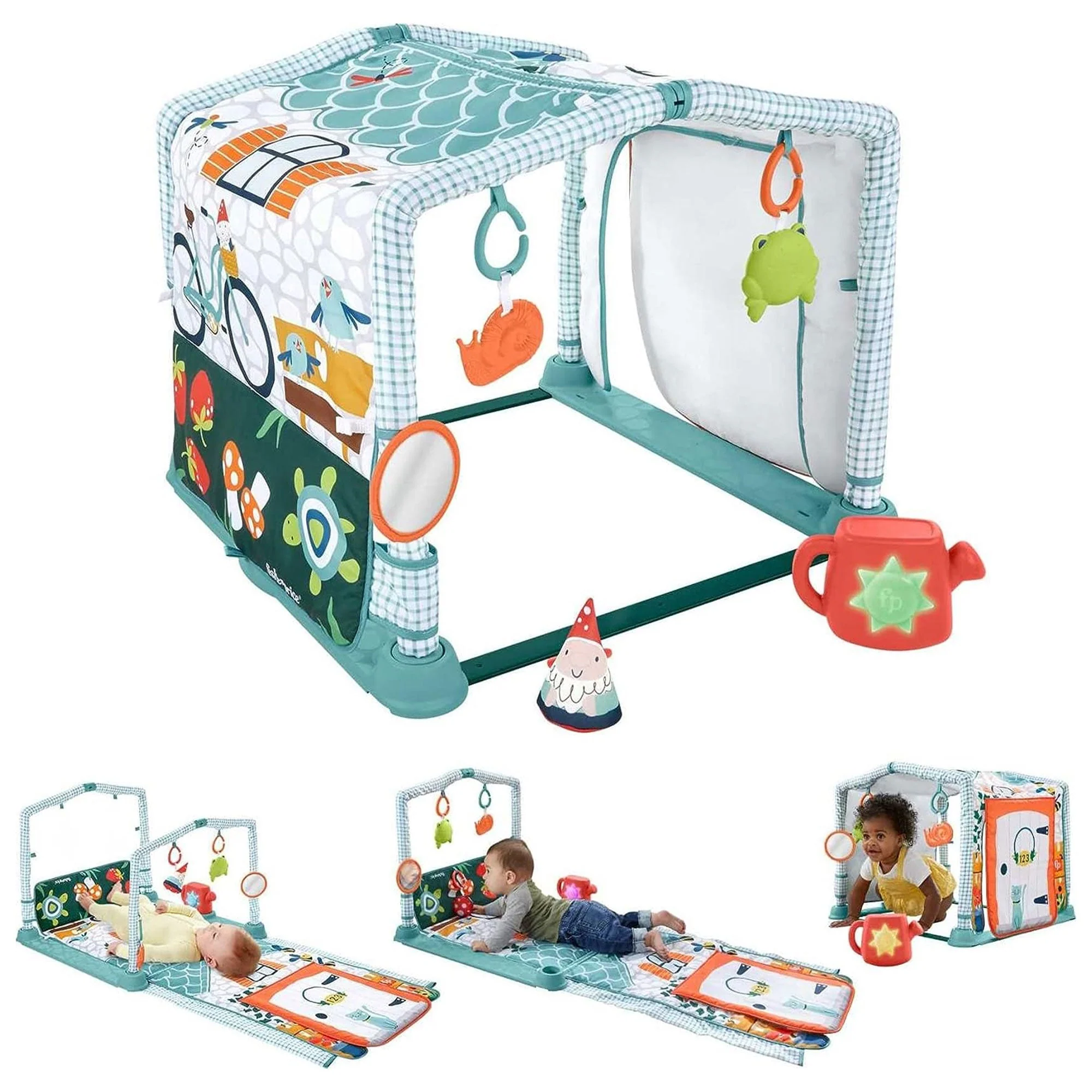 Fisher-Price 3 in 1 Crawl & Play Activity Gym with 5 Toys for Newborn to Toddler - Image 9