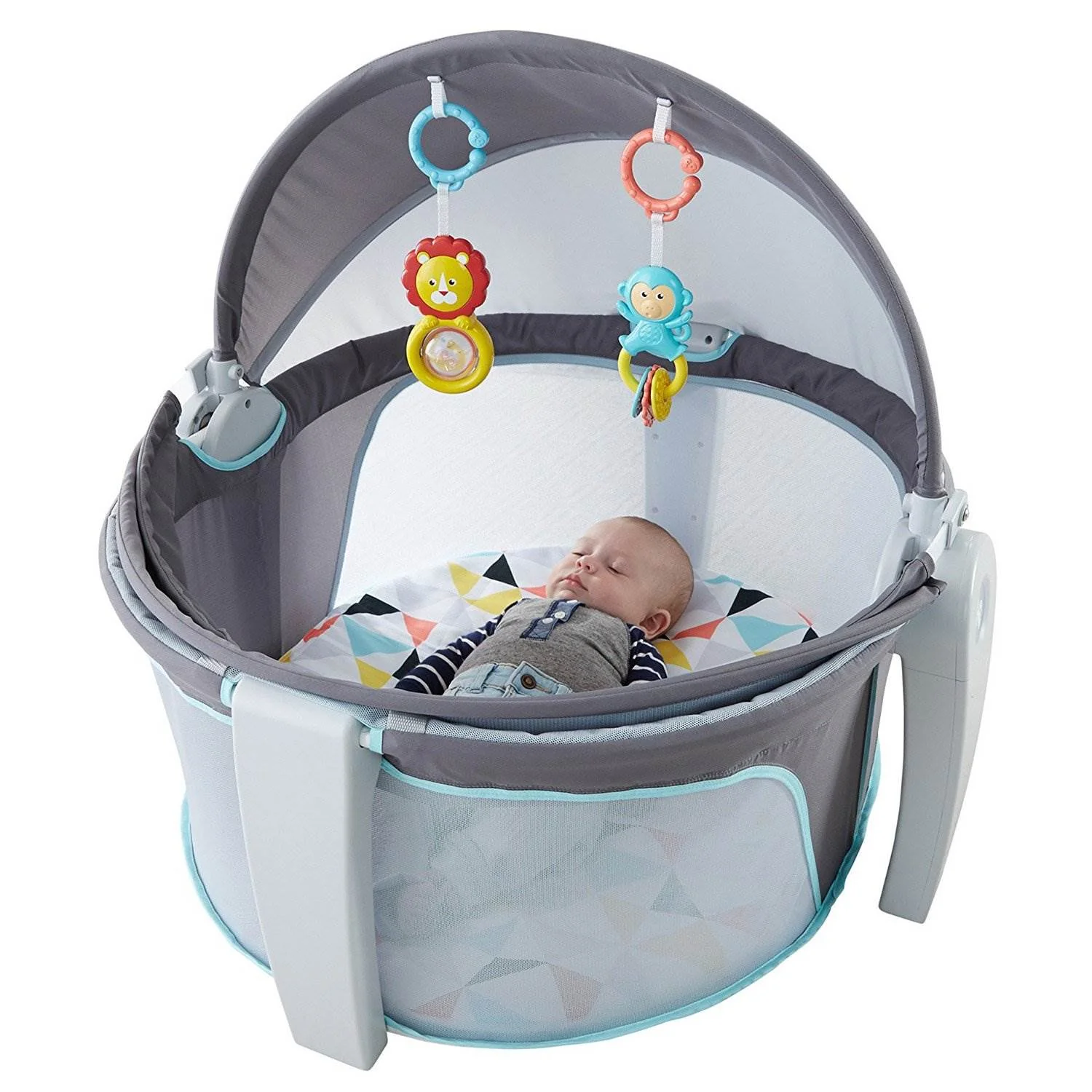 Fisher Price On-the-Go Indoor & Outdoor Folding Baby Travel Dome with Sun Canopy - Image 5