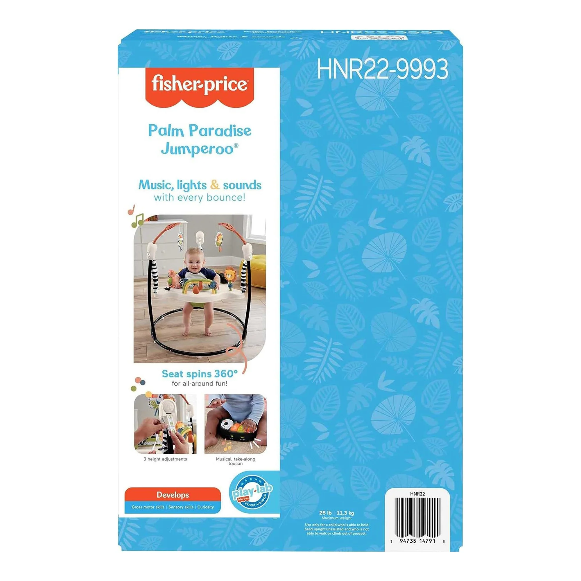 Fisher-Price Palm Paradise Jumperoo Baby Activity Center with Lights & Music - Image 5