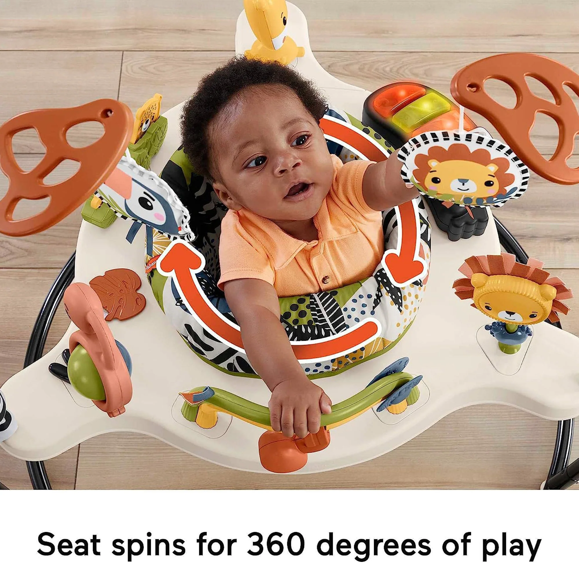 Fisher-Price Palm Paradise Jumperoo Baby Activity Center with Lights & Music - Image 8
