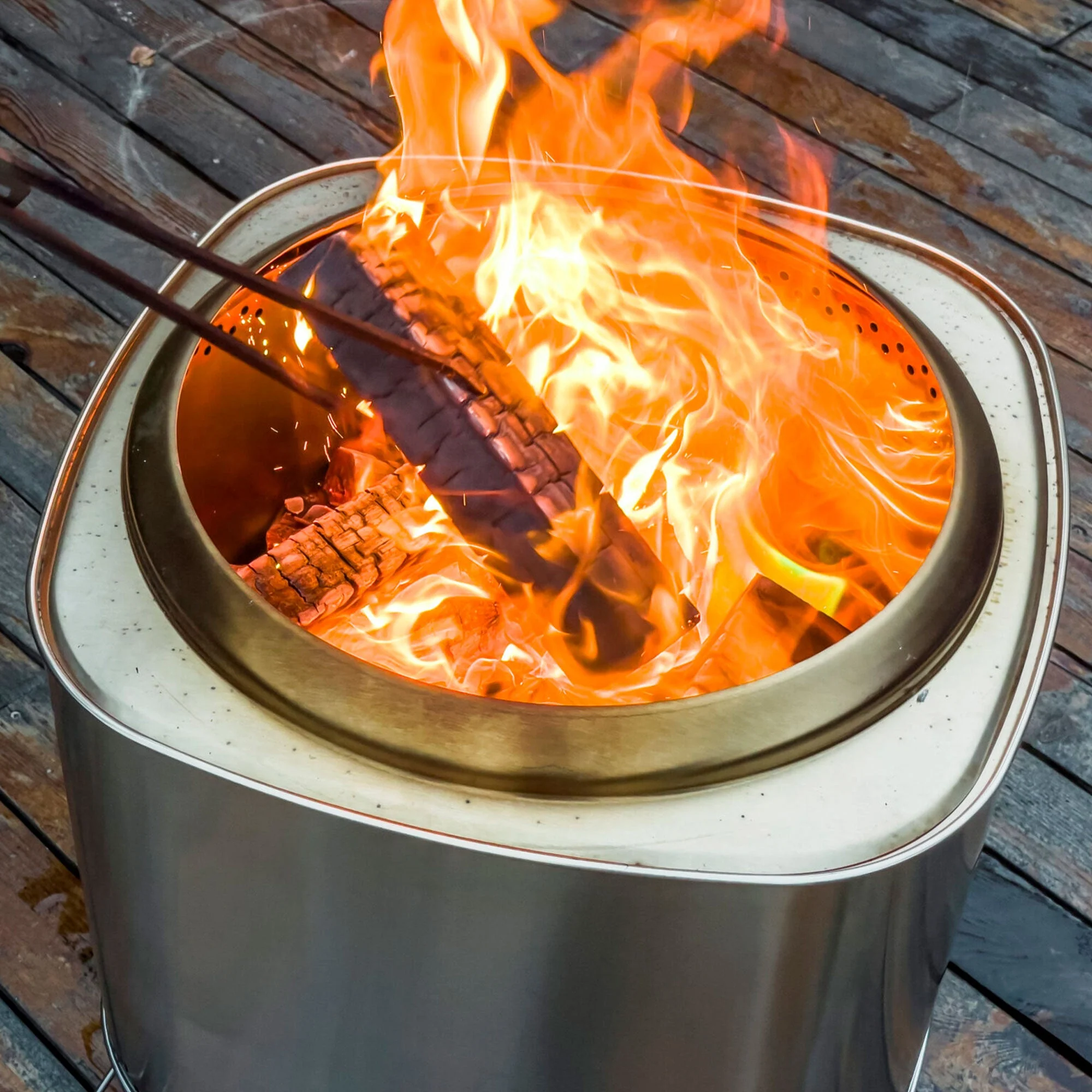 Flame Engine 19 Inch Square Smokeless Fire Pit w/Carry Bag, 304 Stainless Steel - Image 6