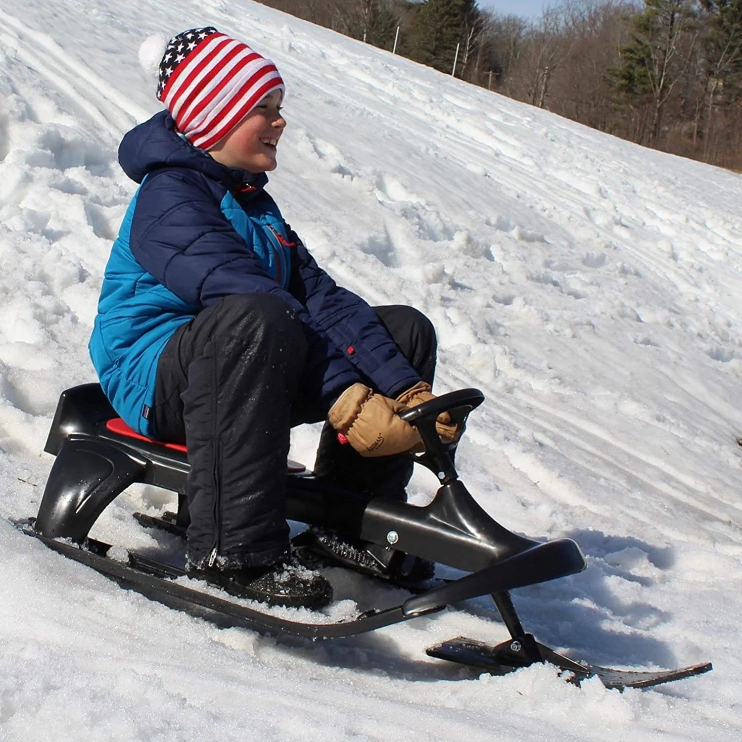 Flexible Flyer PT Blaster Plastic Steering Snow Ski Sled with Brakes and Seat - Image 9