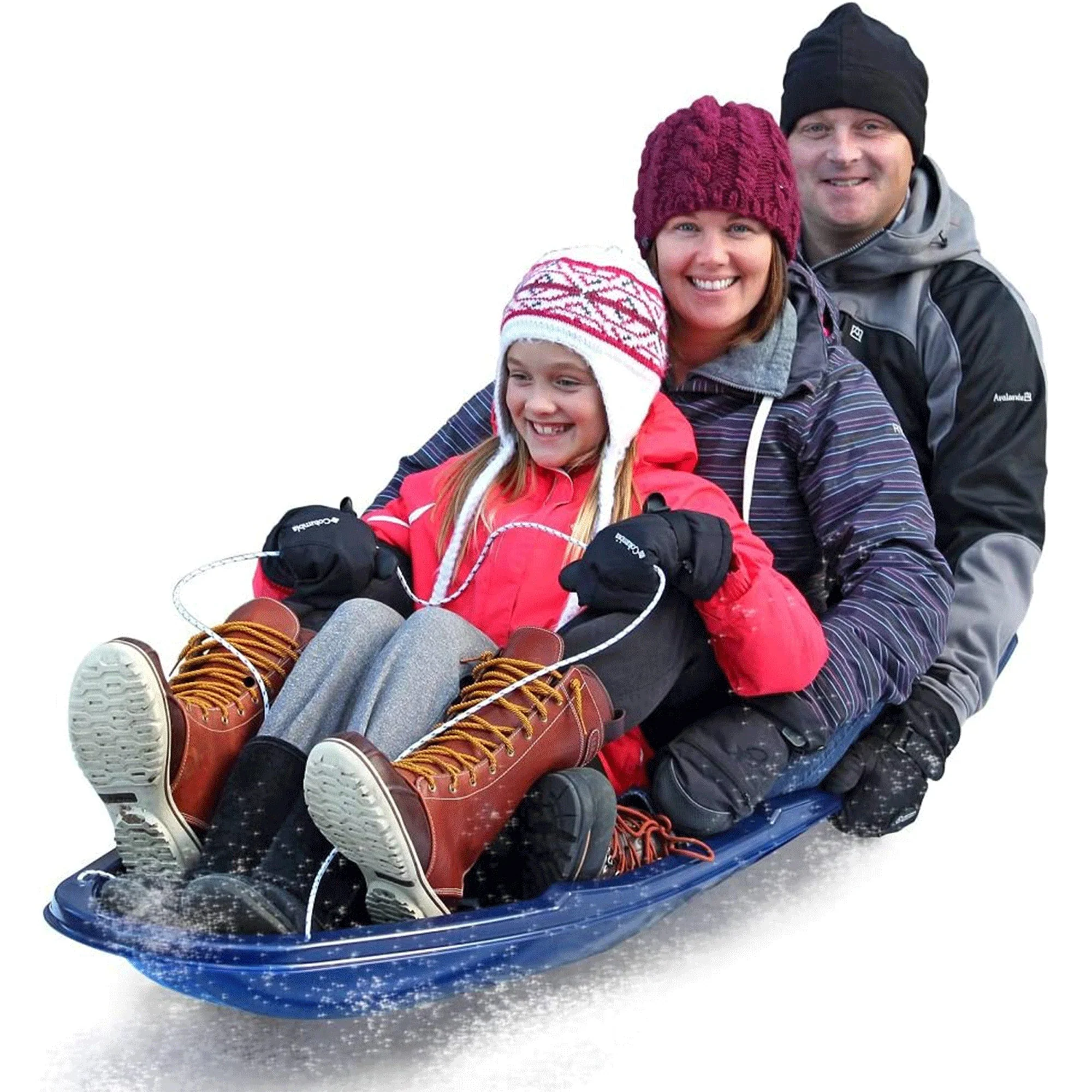 Flexible Flyer Winter Trek 5.5 Foot Plastic Utility Pull Sled w/Tow Rope, Blue - Image 4