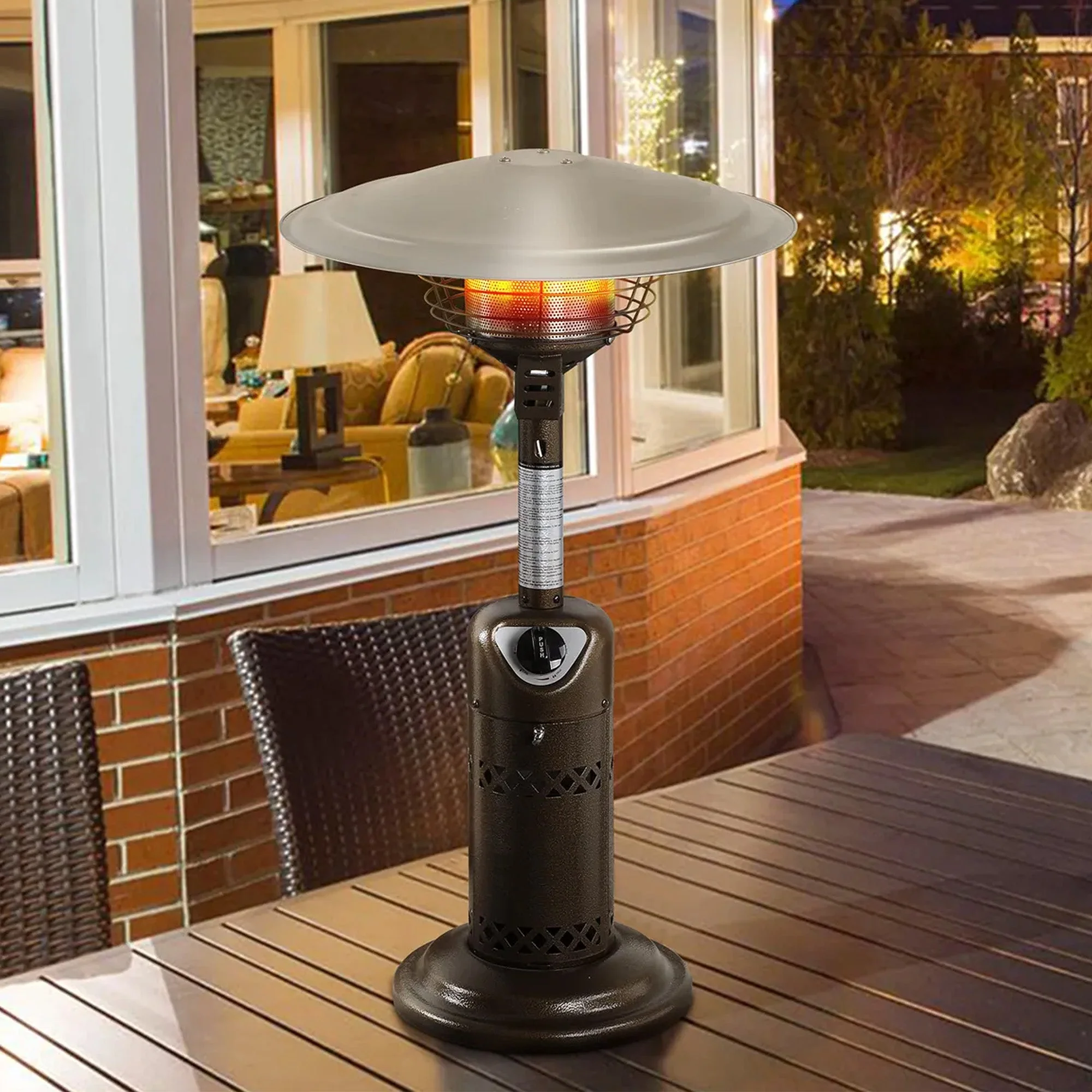 Four Seasons Courtyard 10000BTU Tabletop Gas Patio Heater Holds 1lb Propane Tank - Image 4