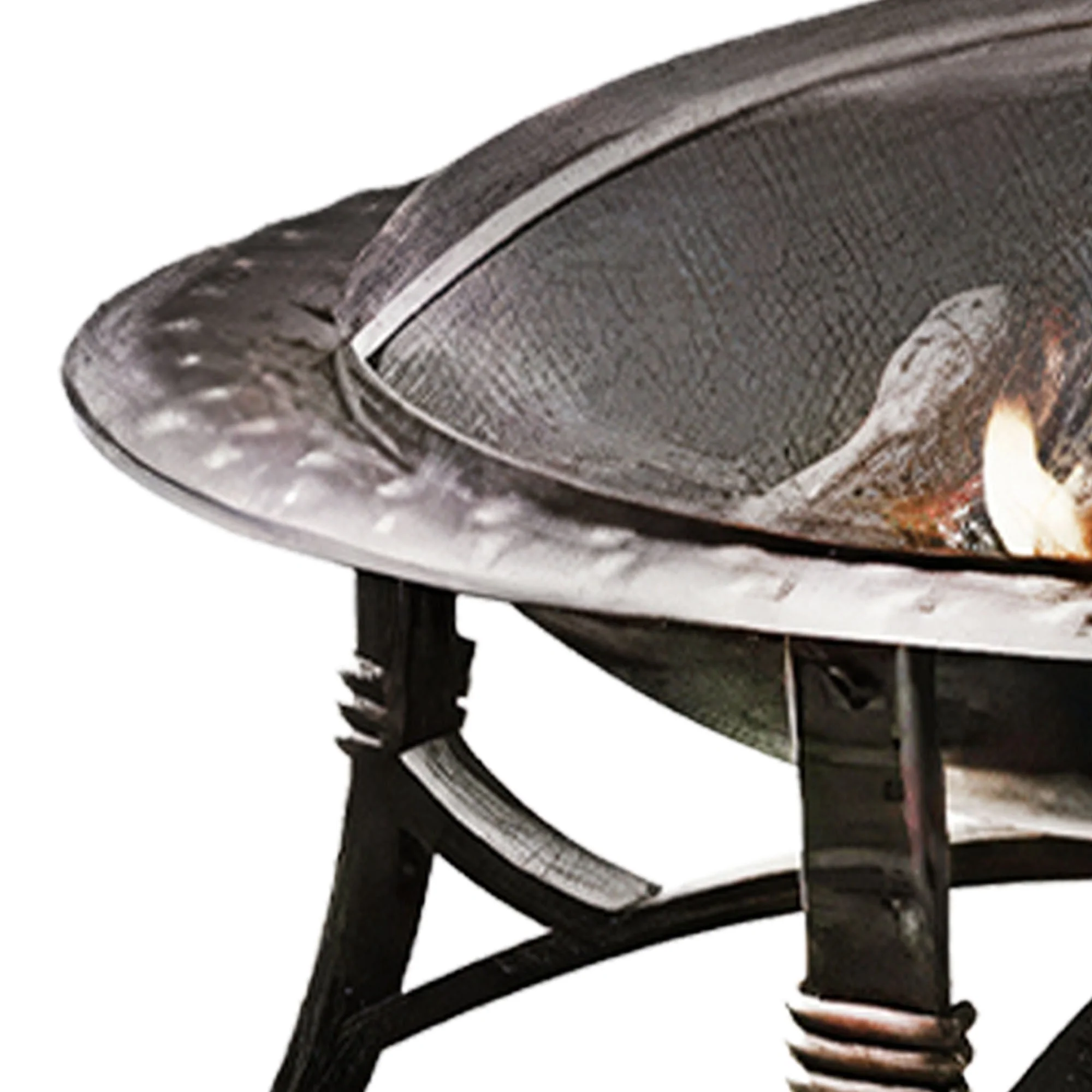 Four Seasons Courtyard 35 Inch Round Wood Burning Fire Bowl w/ Fire Grate, Black - Image 6