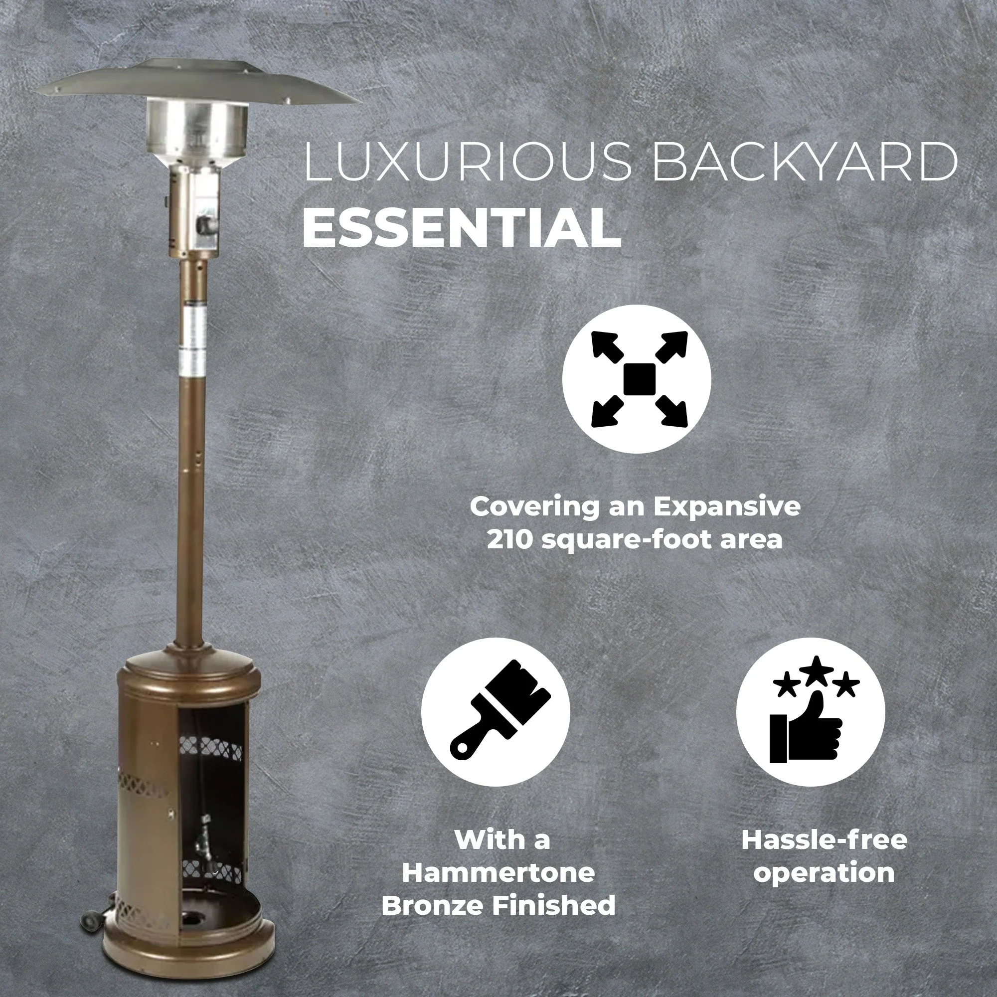 Four Seasons Courtyard 40,000 BTU Steel Outdoor Patio Heater, Bronze Finish - Image 2