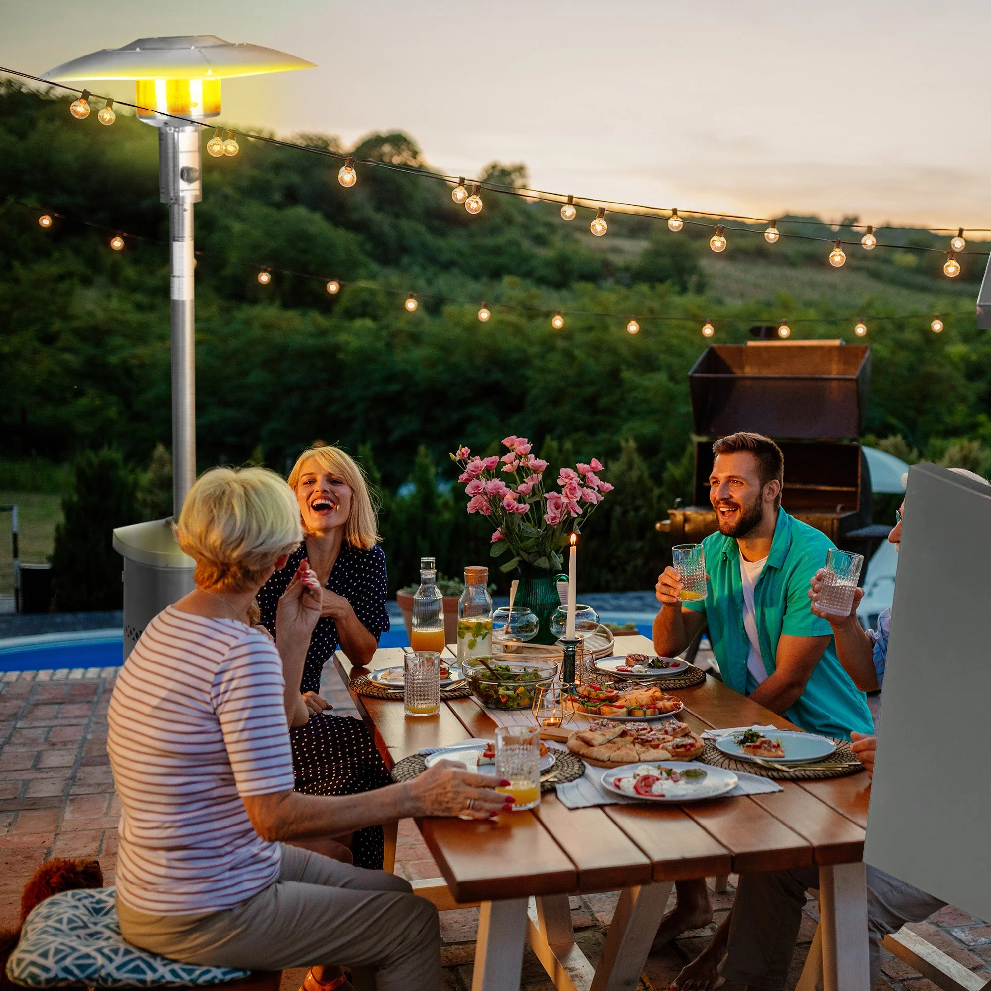 Four Seasons Courtyard 48,000 BTU Freestanding Backyard Patio Heater (2 Pack) - Image 4