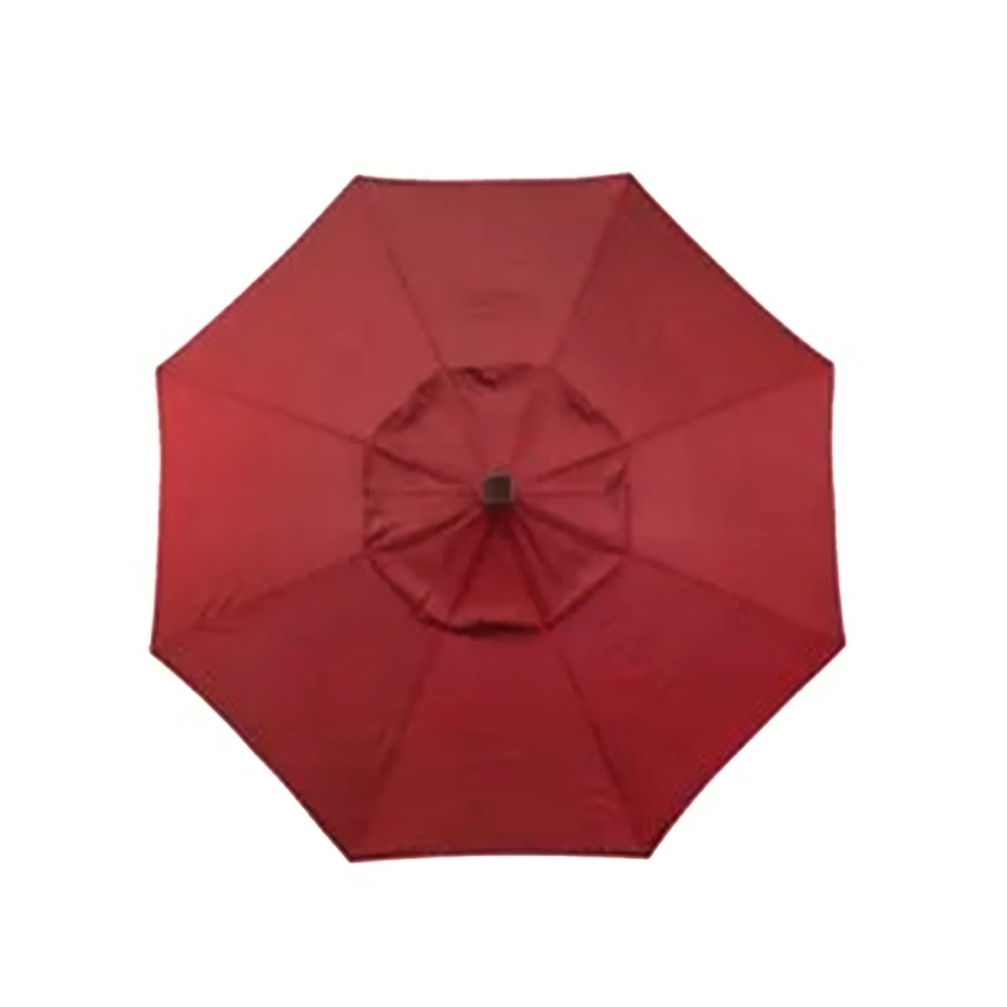 Four Seasons Courtyard 9’ Polyester Patio Market LED Umbrella w/ Steel Pole, Red - Image 4