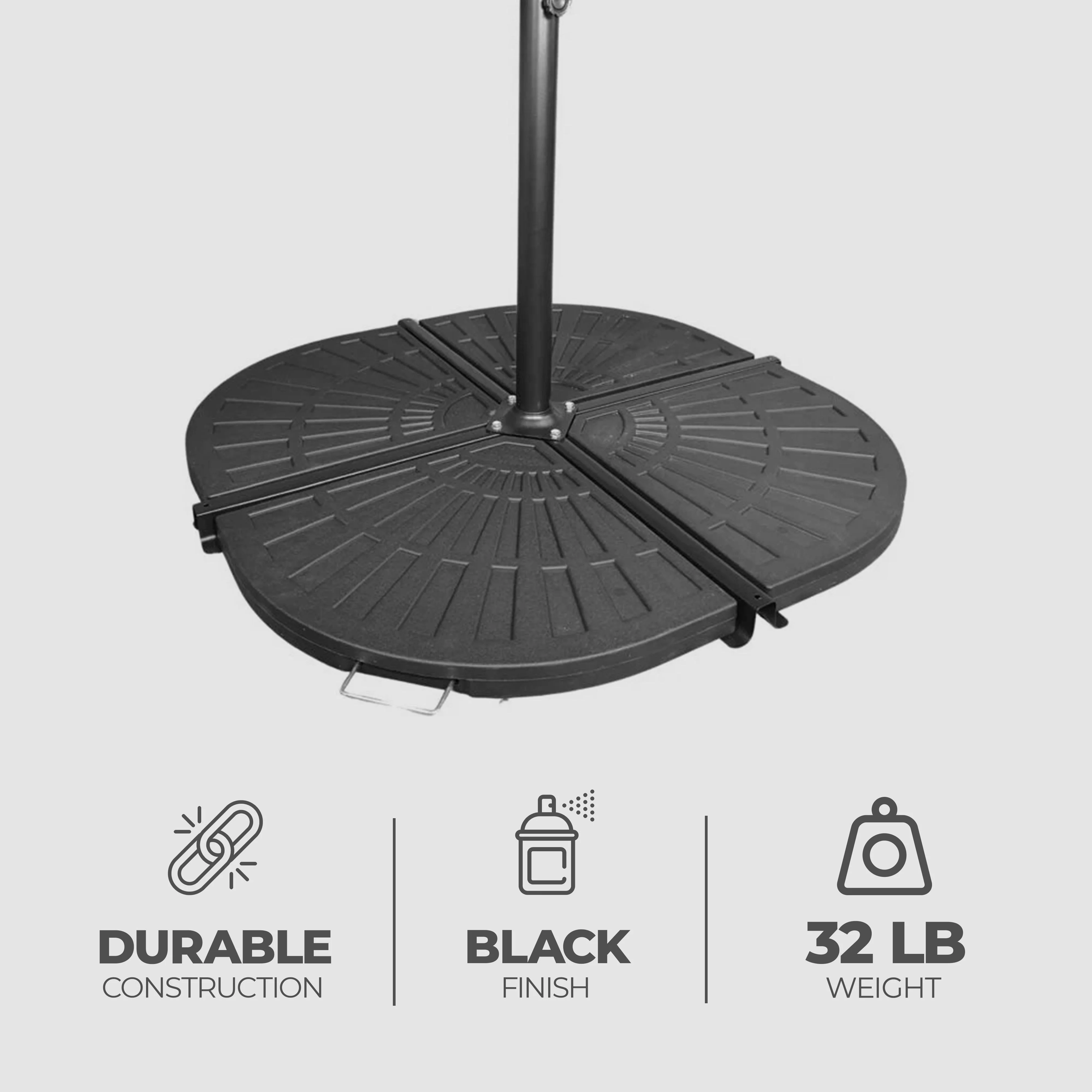 Four Seasons Courtyard Compact Cross Base for Offset Umbrella, 1 Piece, Black - Image 4