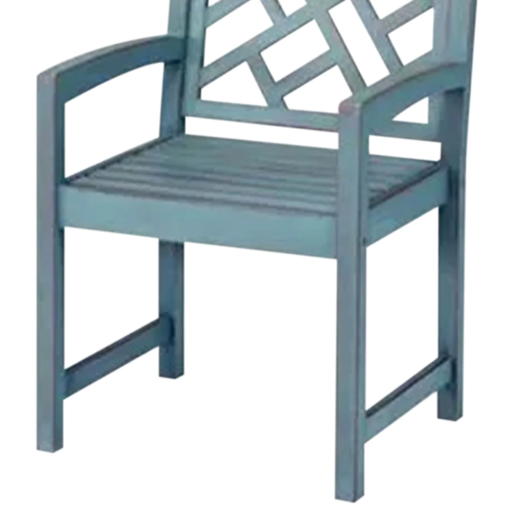 Four Seasons Courtyard Distressed 22” Hardwood Portland Patio Arm Chair, Blue - Image 5