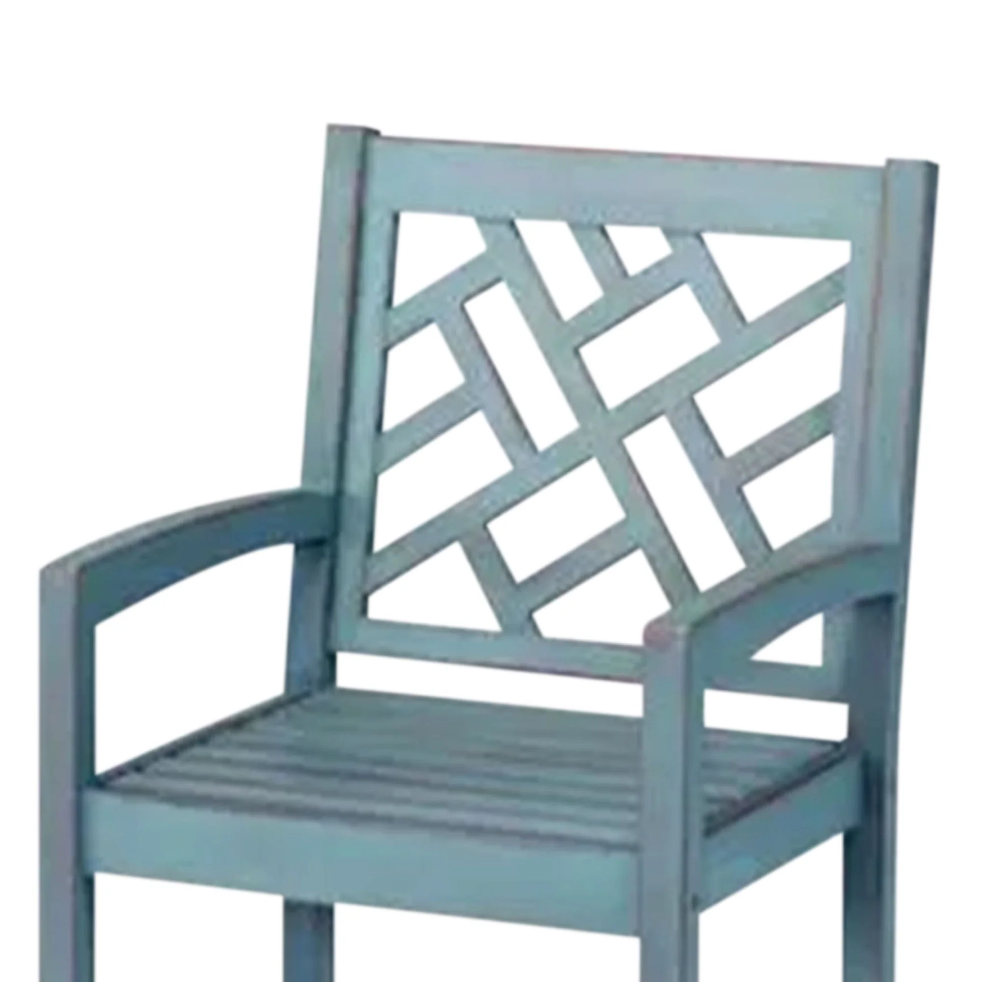 Four Seasons Courtyard Distressed 22” Hardwood Portland Patio Arm Chair, Blue - Image 6