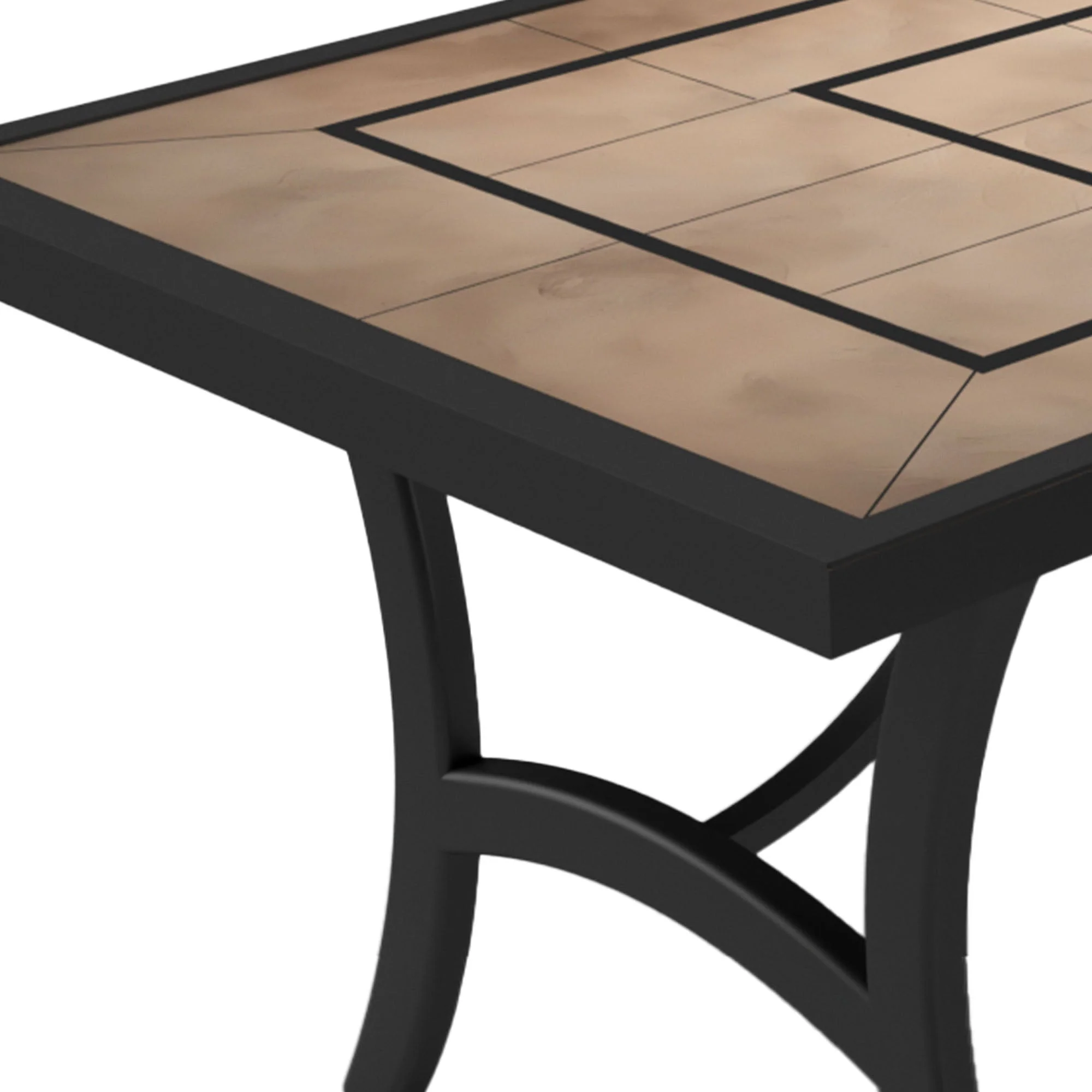 Four Seasons Courtyard Highland 40 x 66 Inch Tile Top Cast Aluminum Dining Table - Image 3