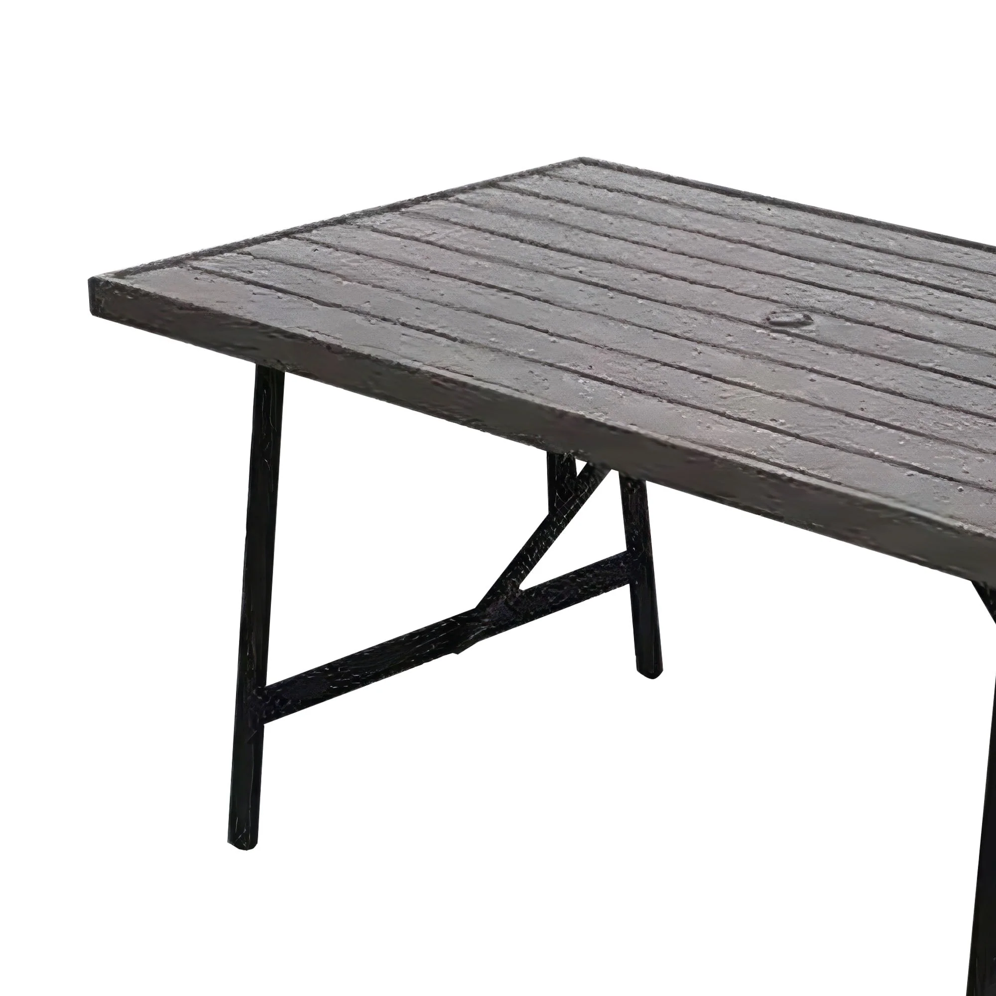 Four Seasons Courtyard Norwalk Slat Top Aluminum All Weather Patio Dining Table - Image 6