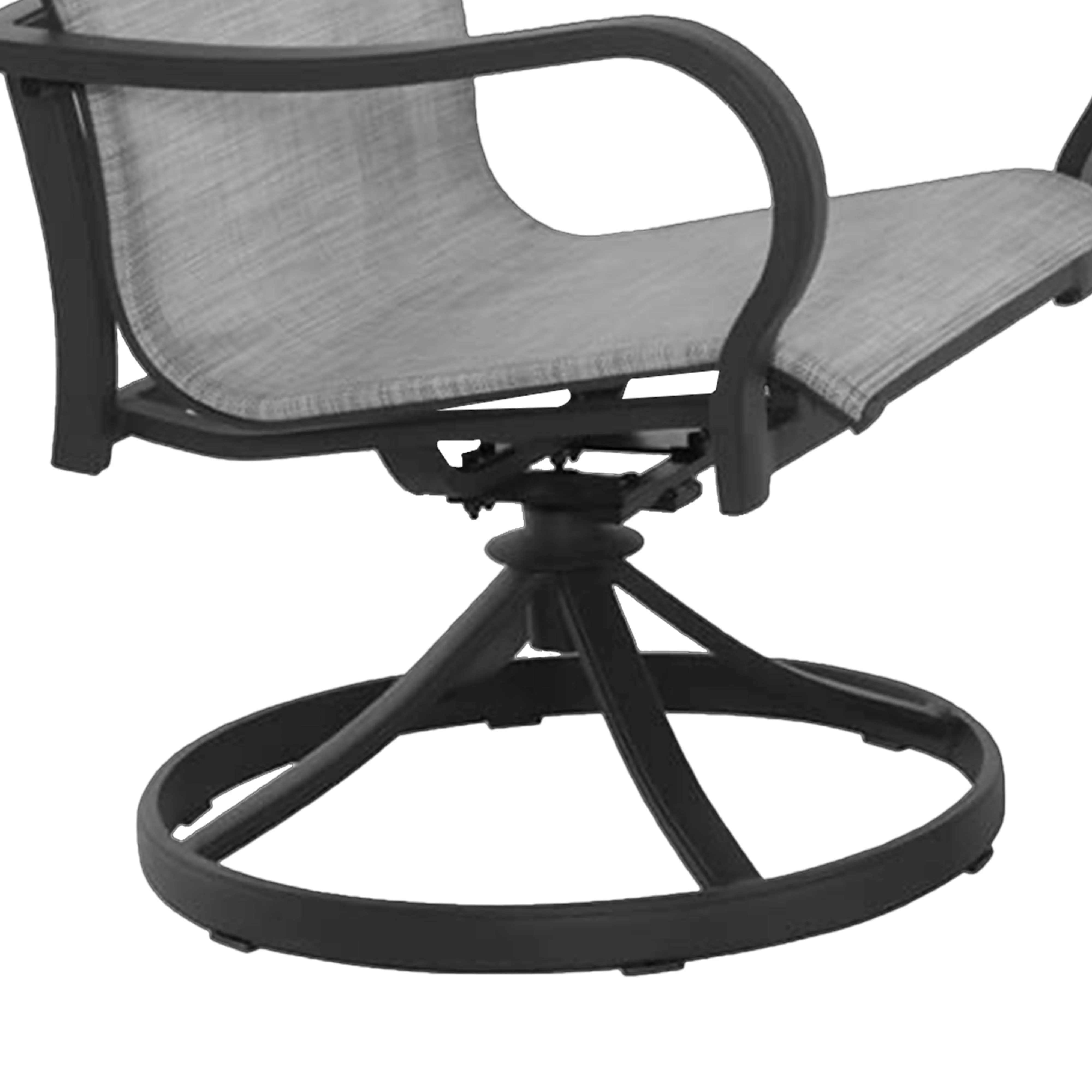 Four Seasons Courtyard Palermo 3 Piece Aluminum Bistro Set with Swivel Rockers - Image 8