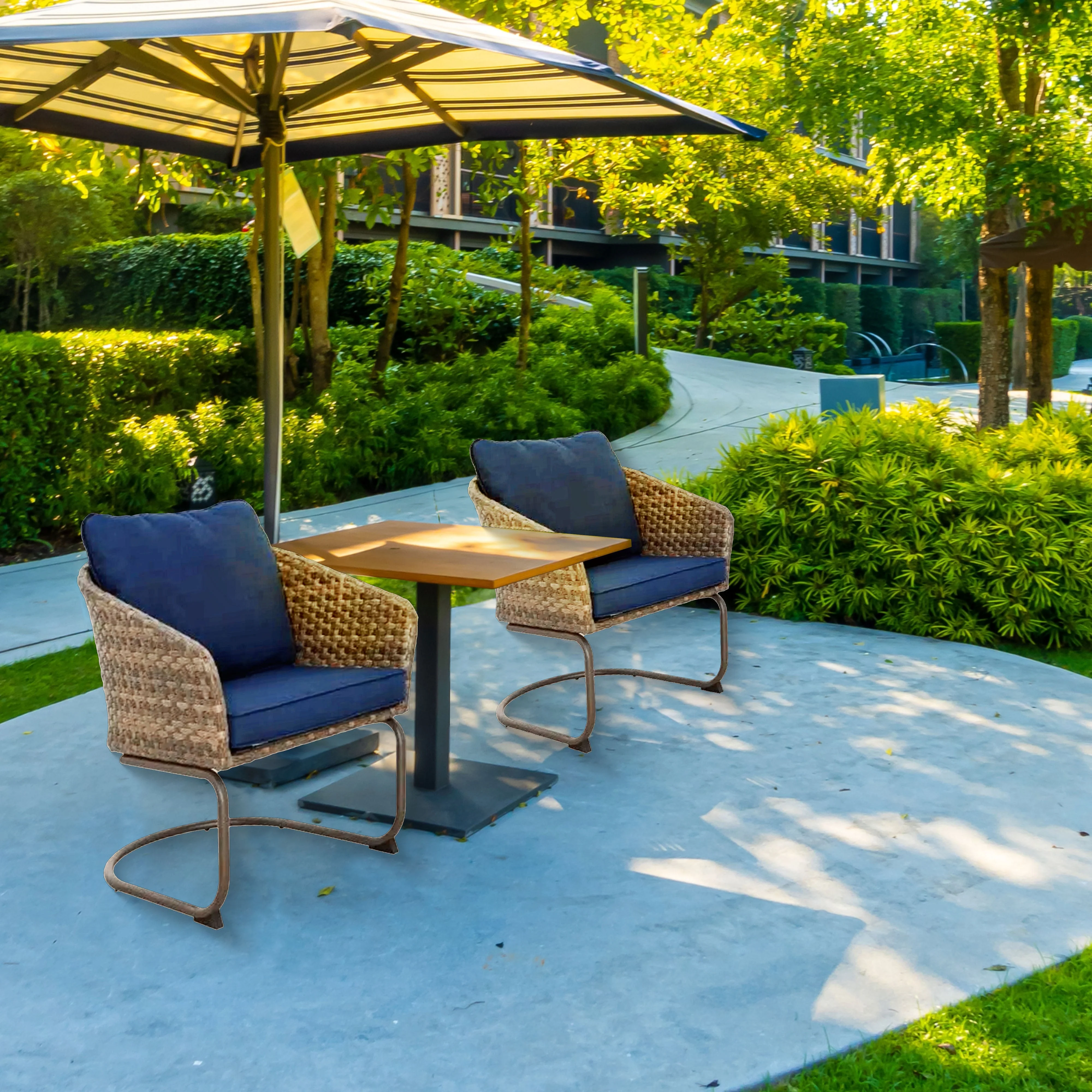 Four Seasons Courtyard Rockland Spring Motion Dining Chairs, Brown, Set of 2 - Image 5