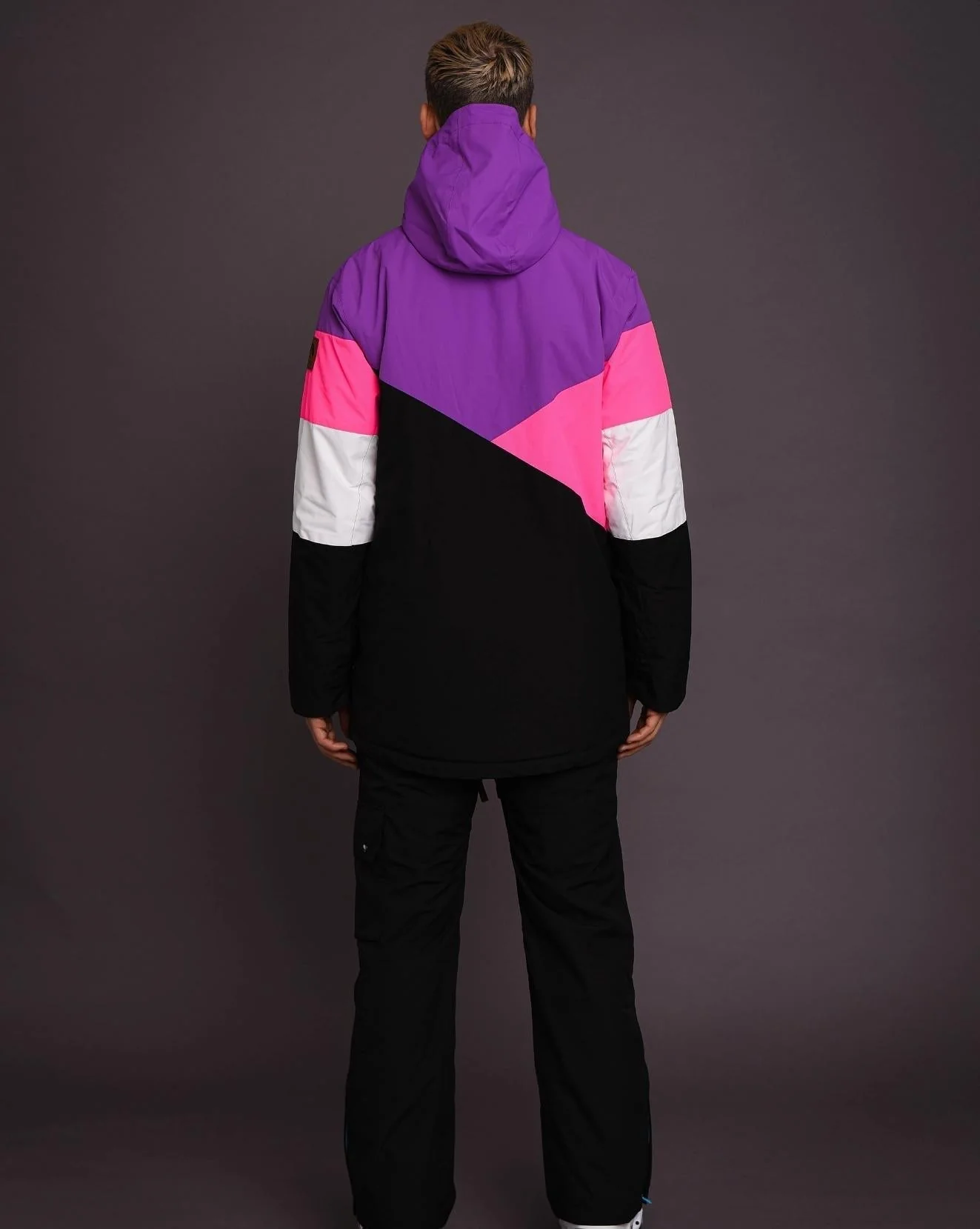 Fresh Pow Men's Ski & Snowboard Jacket - Neon Pink, Purple & Black - Image 7