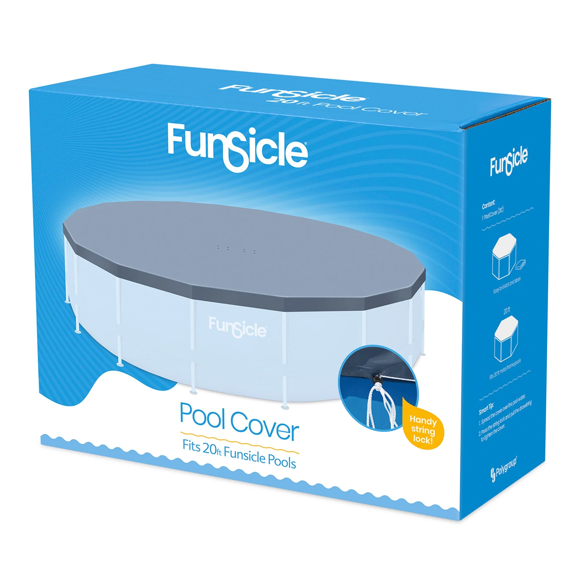 Funsicle 20ft Round Above Ground Frame Pool Debris Cover, Accessory Only, Gray - Image 4