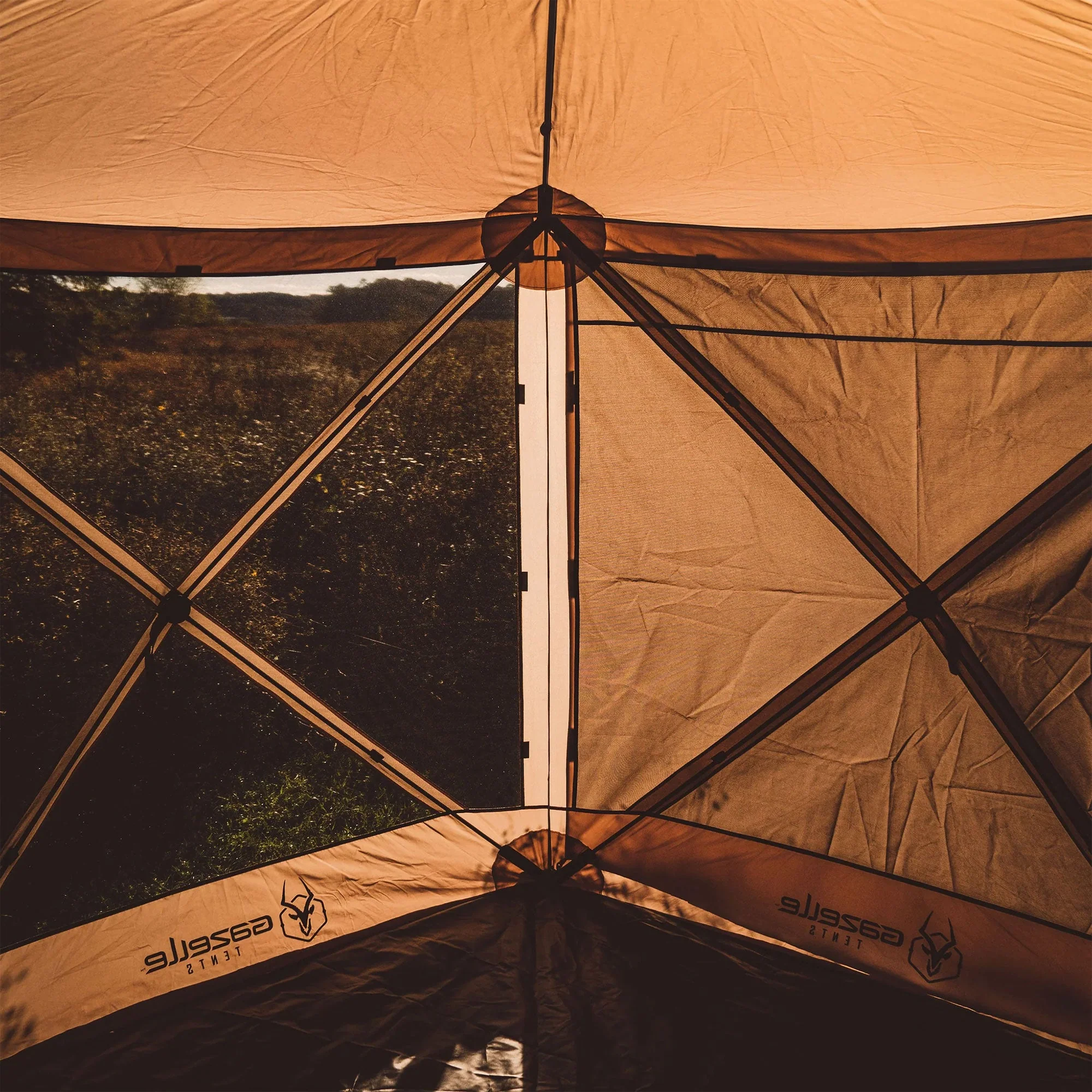 Gazelle G6 12ft x 12ft 6-Sided Pop Up Portable 8 Person Gazebo Tent, Desert Sand - Image 6