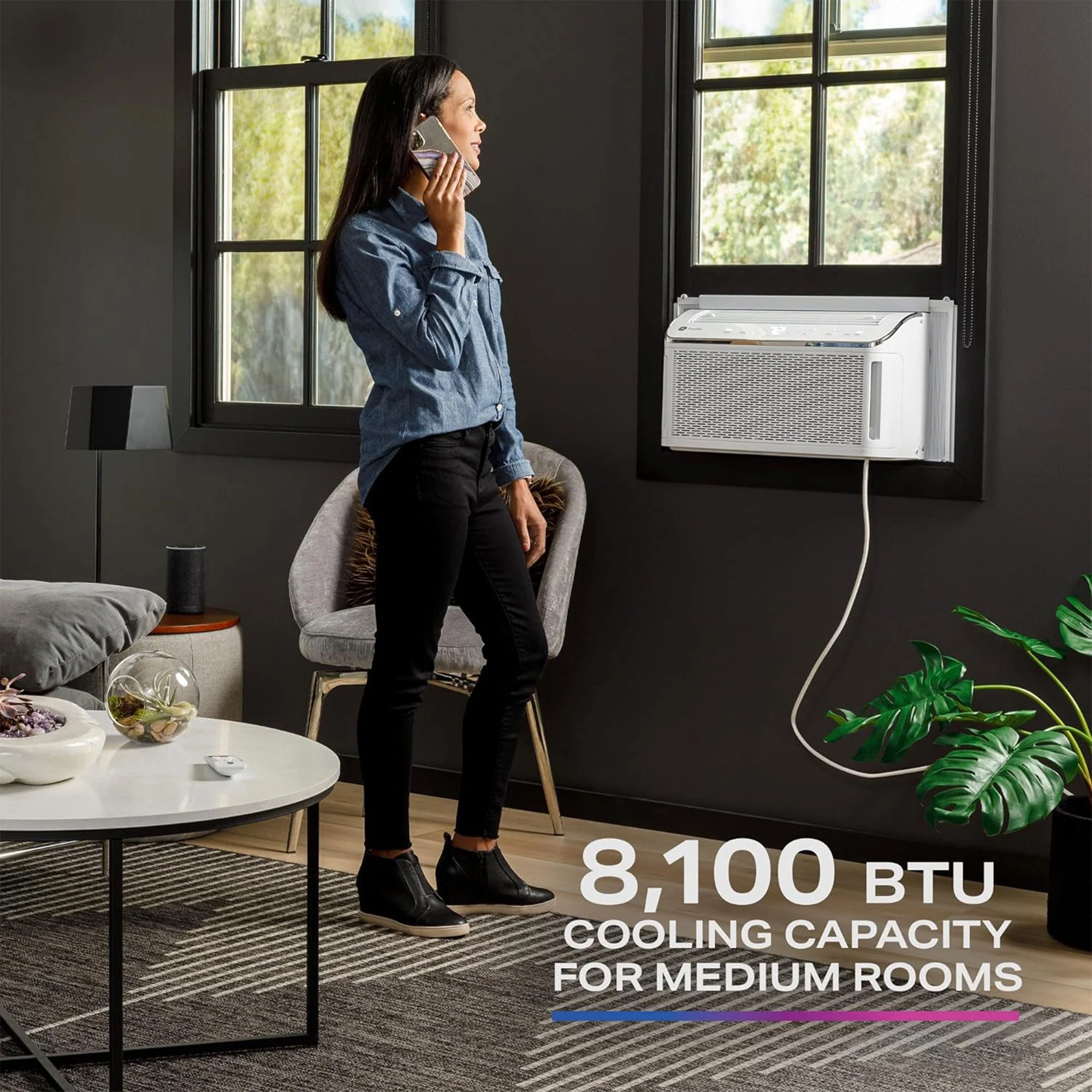 GE 8,200 BTU Ultra Quiet Window Air Conditioner with WiFi Enabled and Remote - Image 3