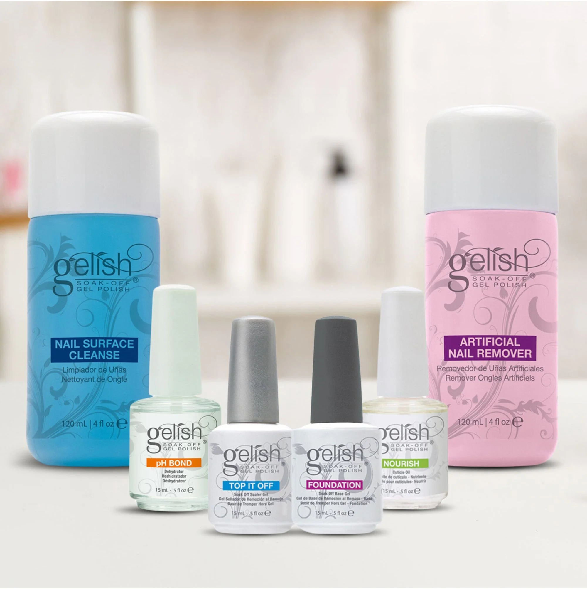 Gelish Full Size Gel Nail Polish Soak Off Remover and Cleanser Basic Care Kit - Image 4