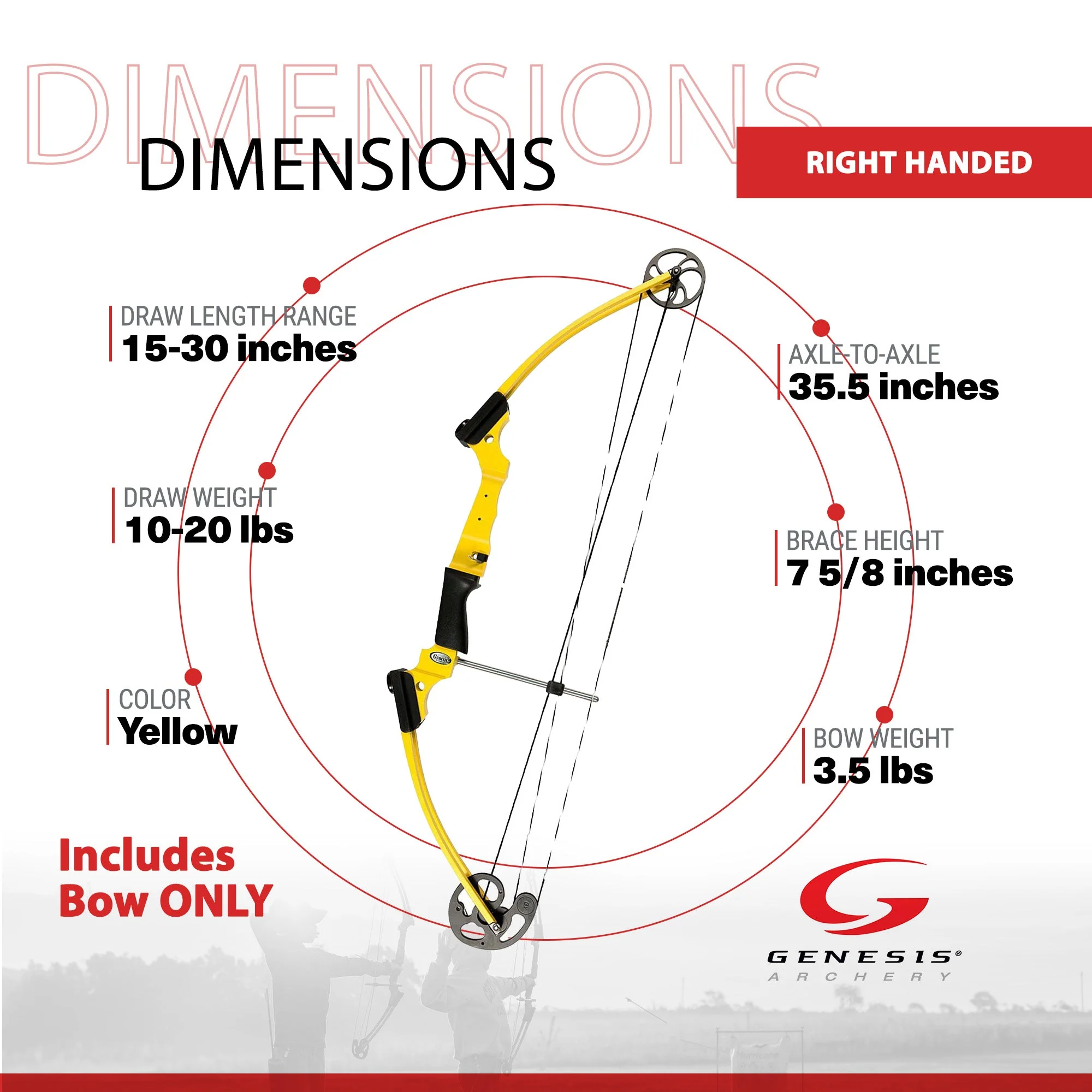 Genesis Archery Original Adjustable Right Handed Compound Bow, Yellow (2 Pack) - Image 3