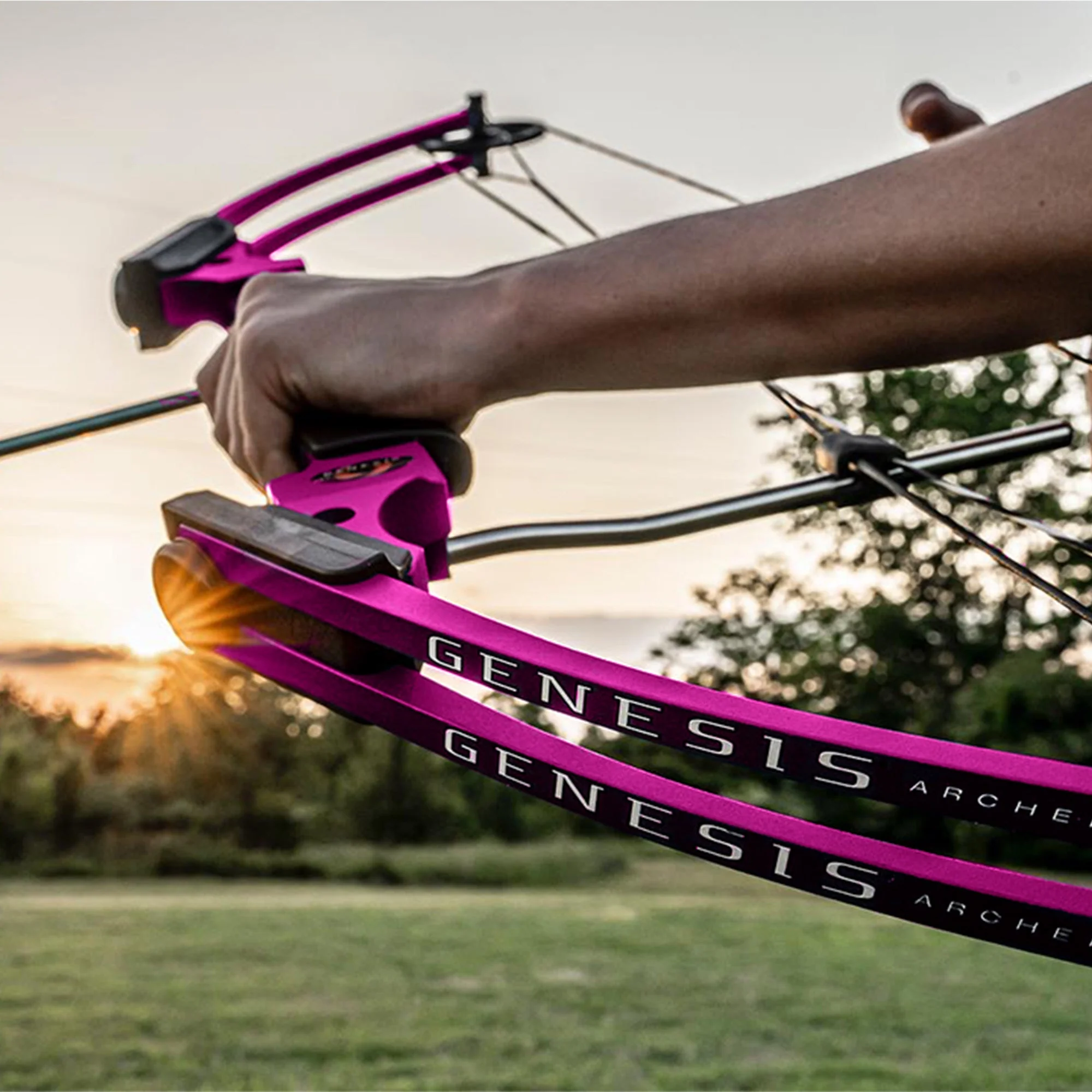 Genesis Original Archery Compound Bow, Adjustable Size, Draw Hand-Left, Purple - Image 4