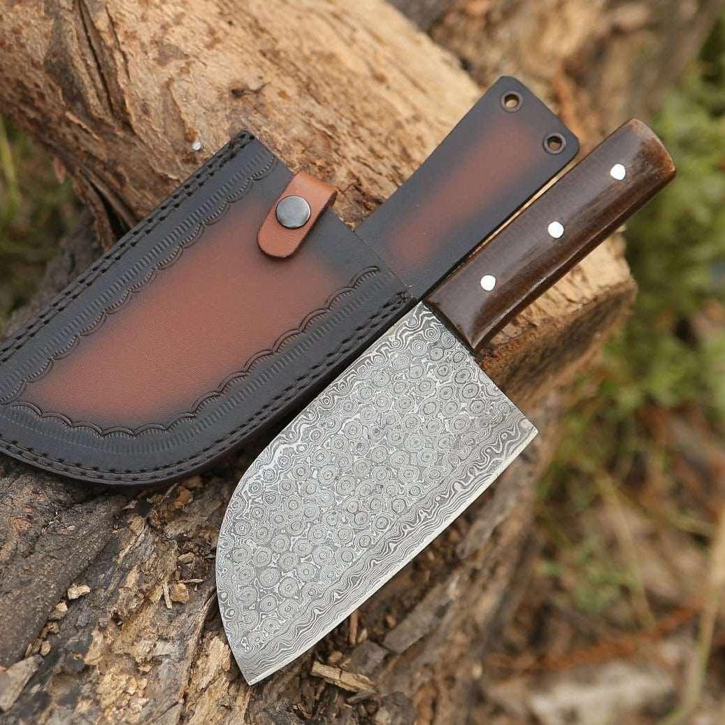 Gladiator Damascus Steel Cleaver with Micarta Handle - Image 2