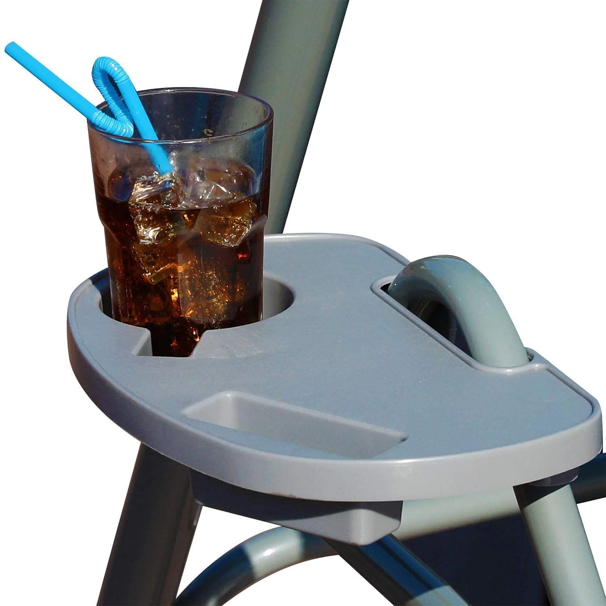 GOLDSUN 3 Person Swing Hammock w/Utility Tray, Removable Cushion & Canopy, Blue - Image 4