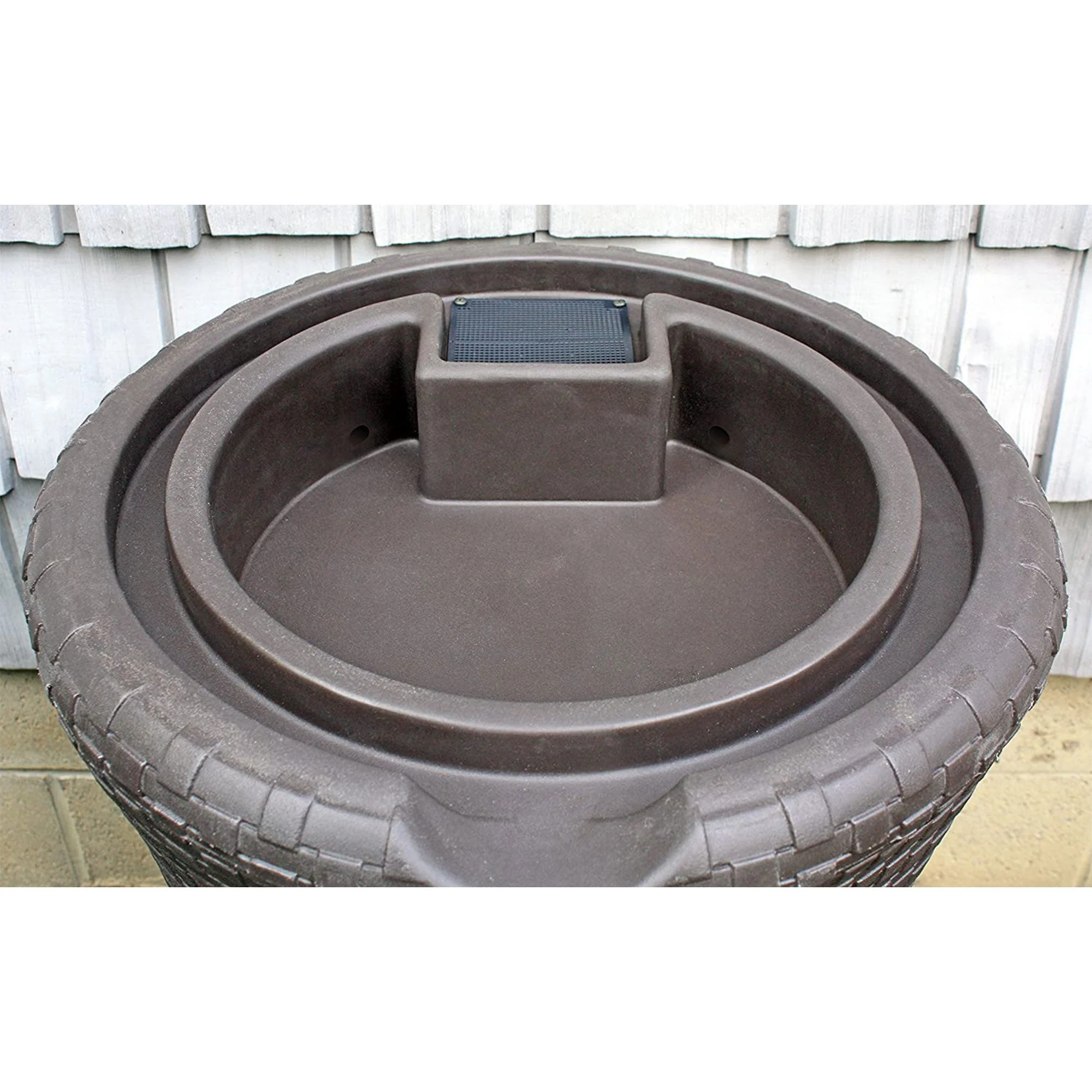 Good Ideas Impressions 50 Gallon Nantucket Rain Barrel Planter, Dark Brown - Image 6