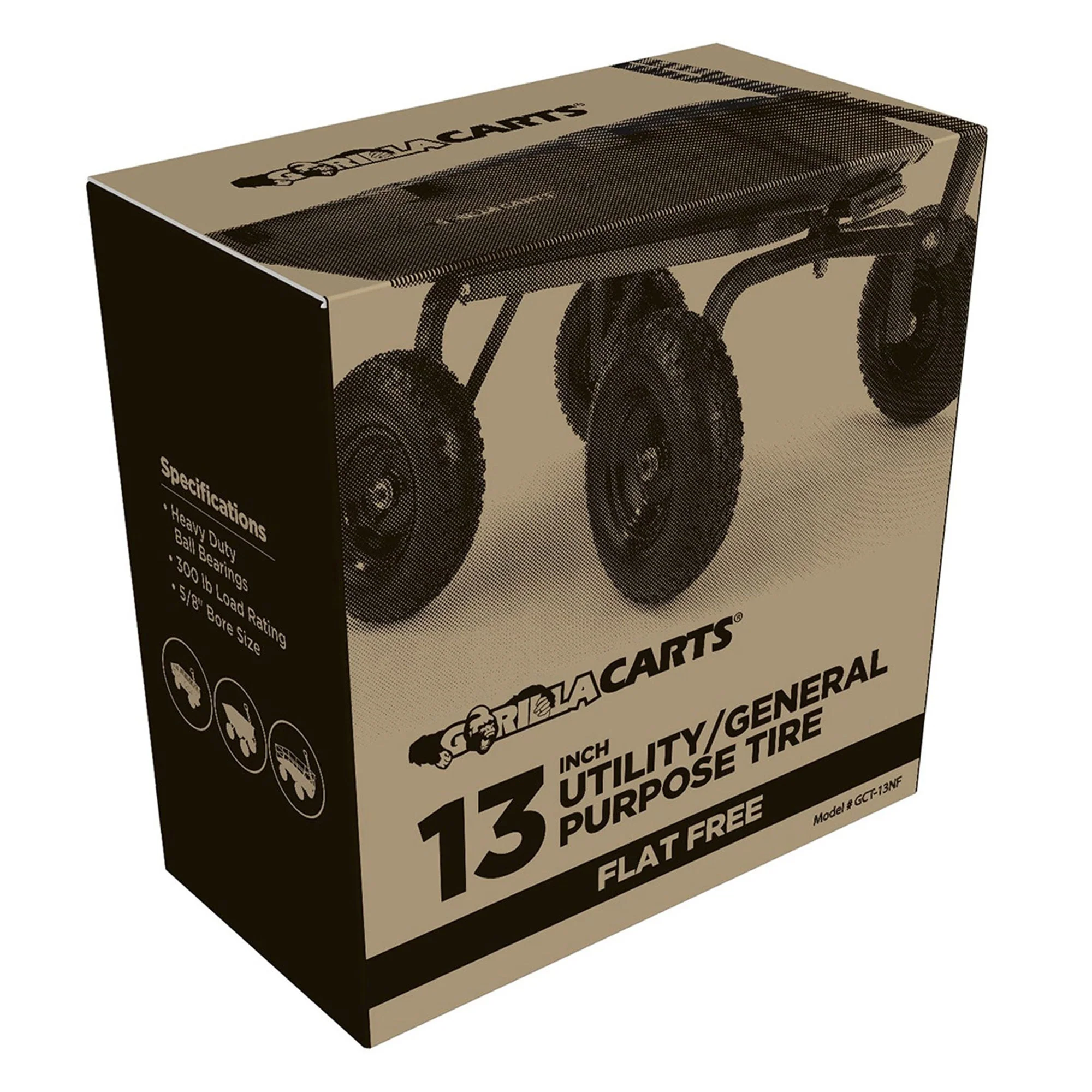 Gorilla Carts GCT-13NF 13 Inch No Flat Replacement Tire for Utility Cart, 2 Pack - Image 9