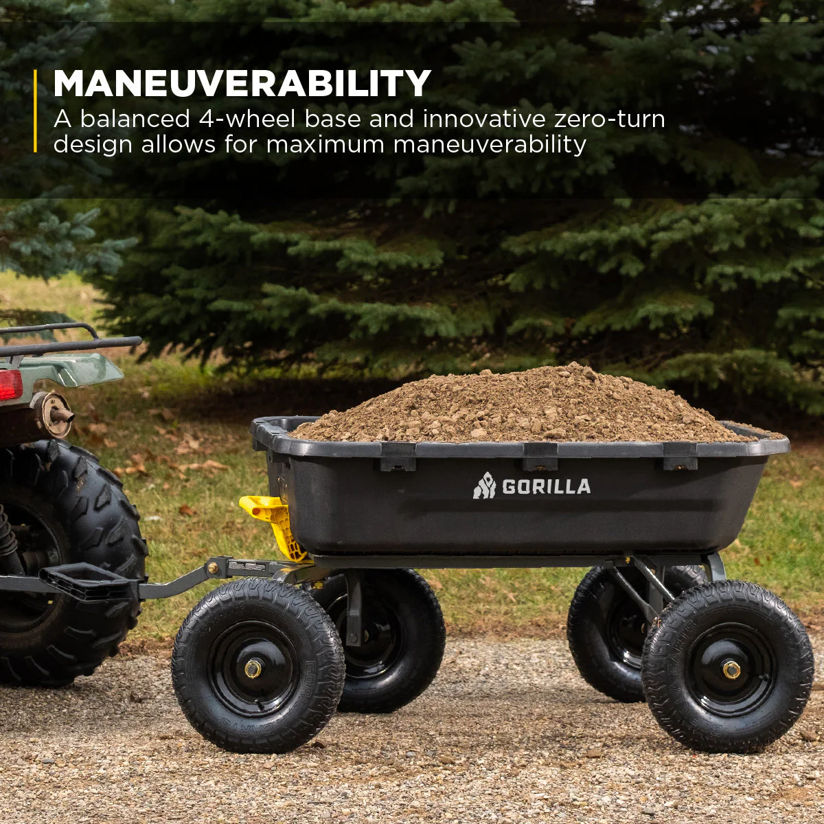 Gorilla Carts Heavy Duty 12 Cubic Foot Poly Yard Dump Garden Utility Cart, Black - Image 7