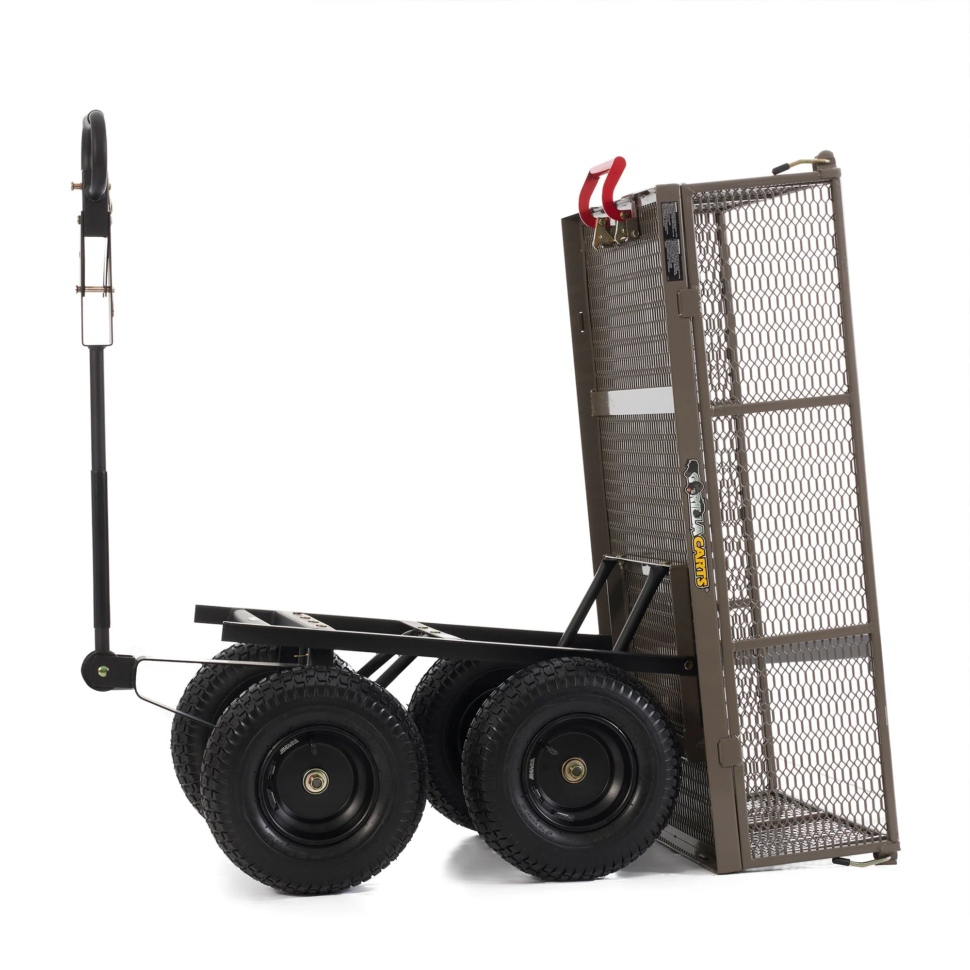Gorilla Carts Steel Dump Cart Garden Beach Wagon, 1,200 Pound Capacity, Gray - Image 4