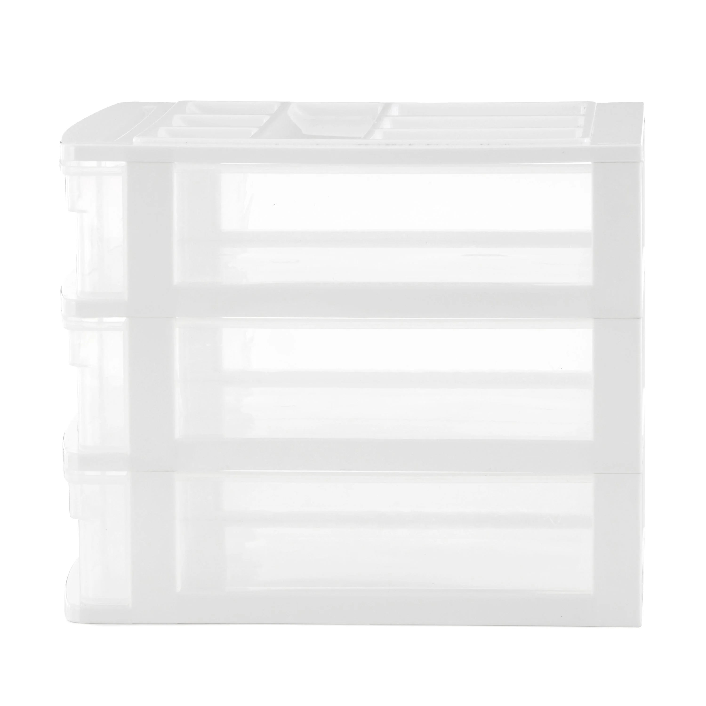 Gracious Living 3 Drawer Desktop Countertop Storage with Organizer Lid, White - Image 6
