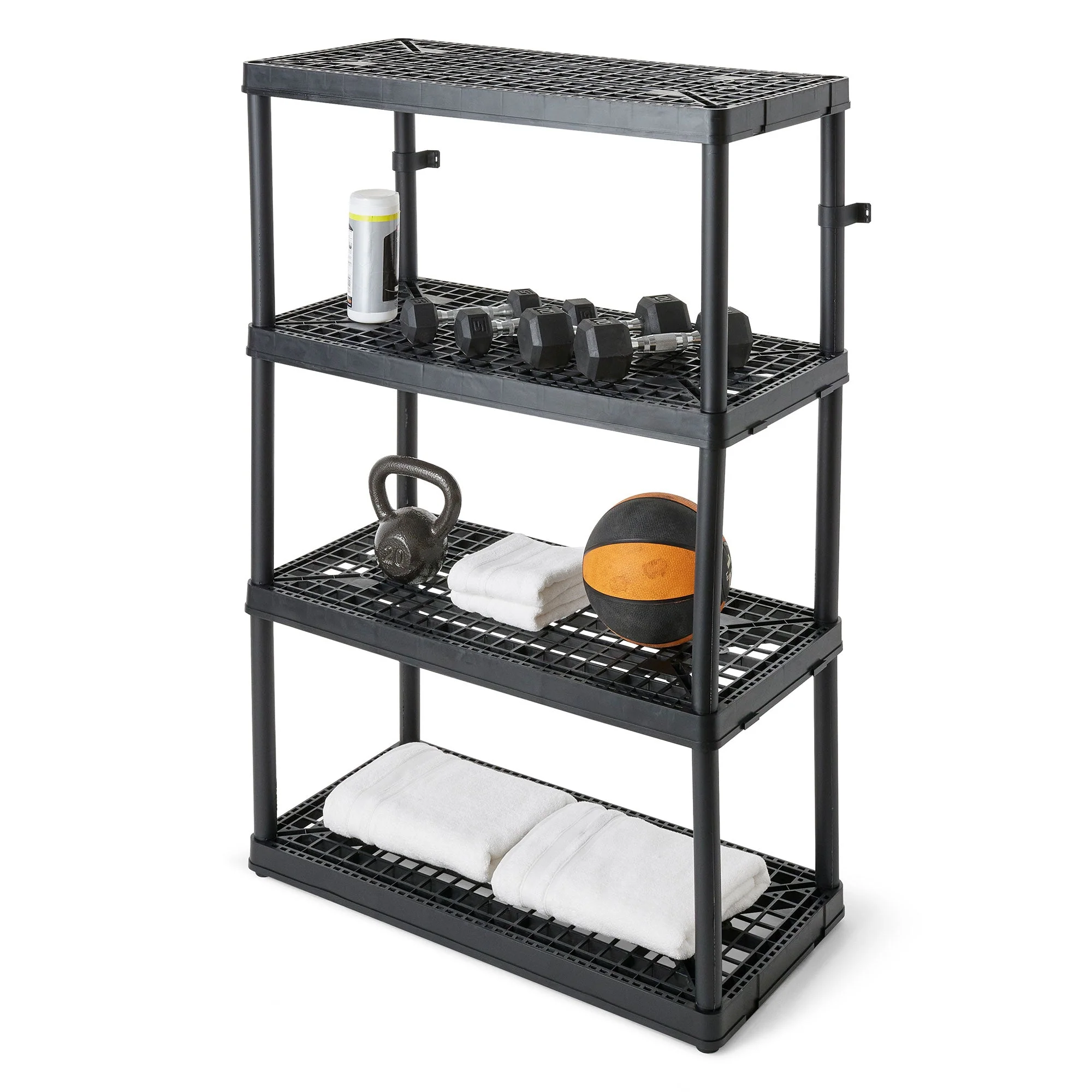 Gracious Living 4 Shelf Fixed Height Ventilated Storage Unit, Black, 2 Pack - Image 6