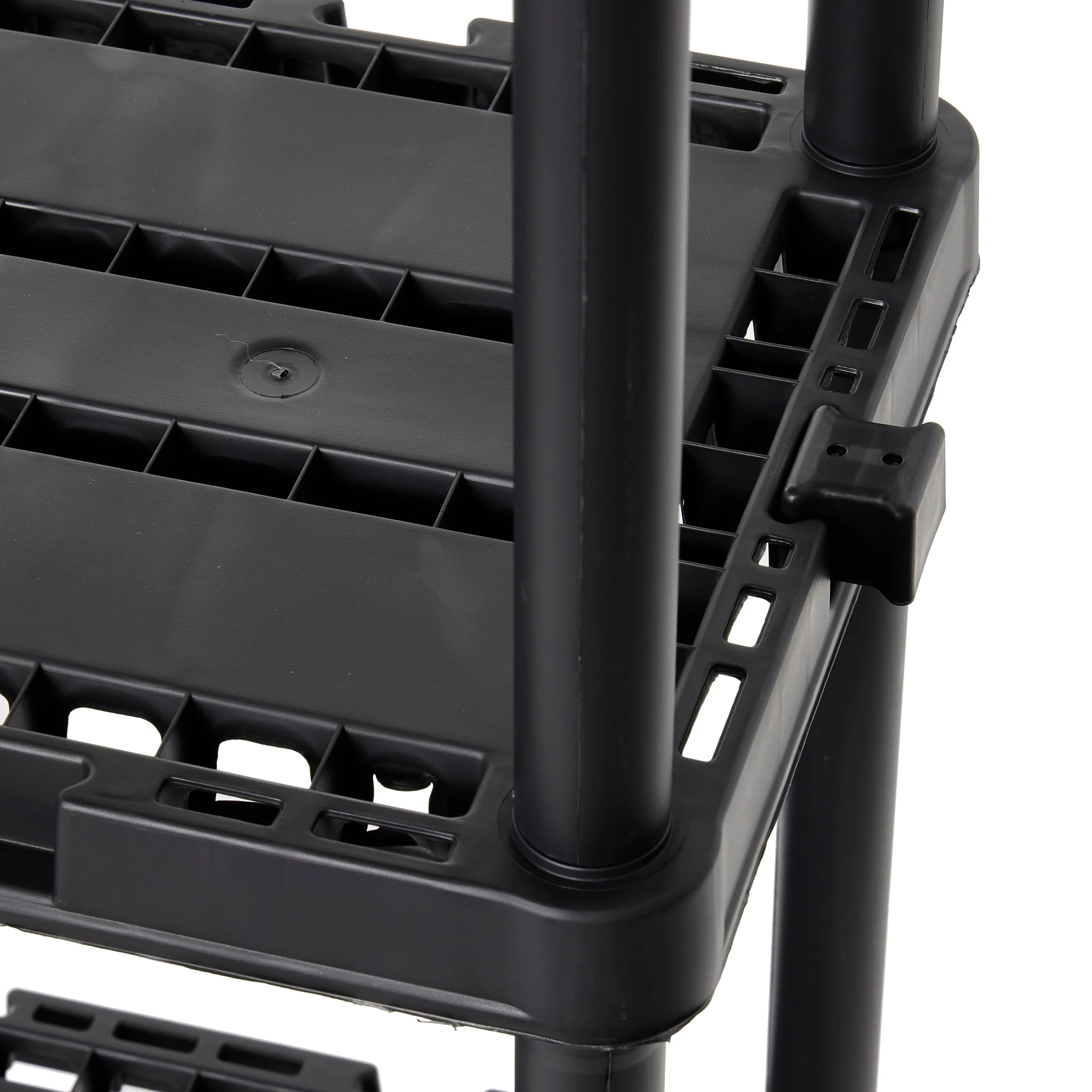 Gracious Living 4 Shelf Knect-A-Shelf Solid Light Duty Storage Unit, Black 2 Pck - Image 10