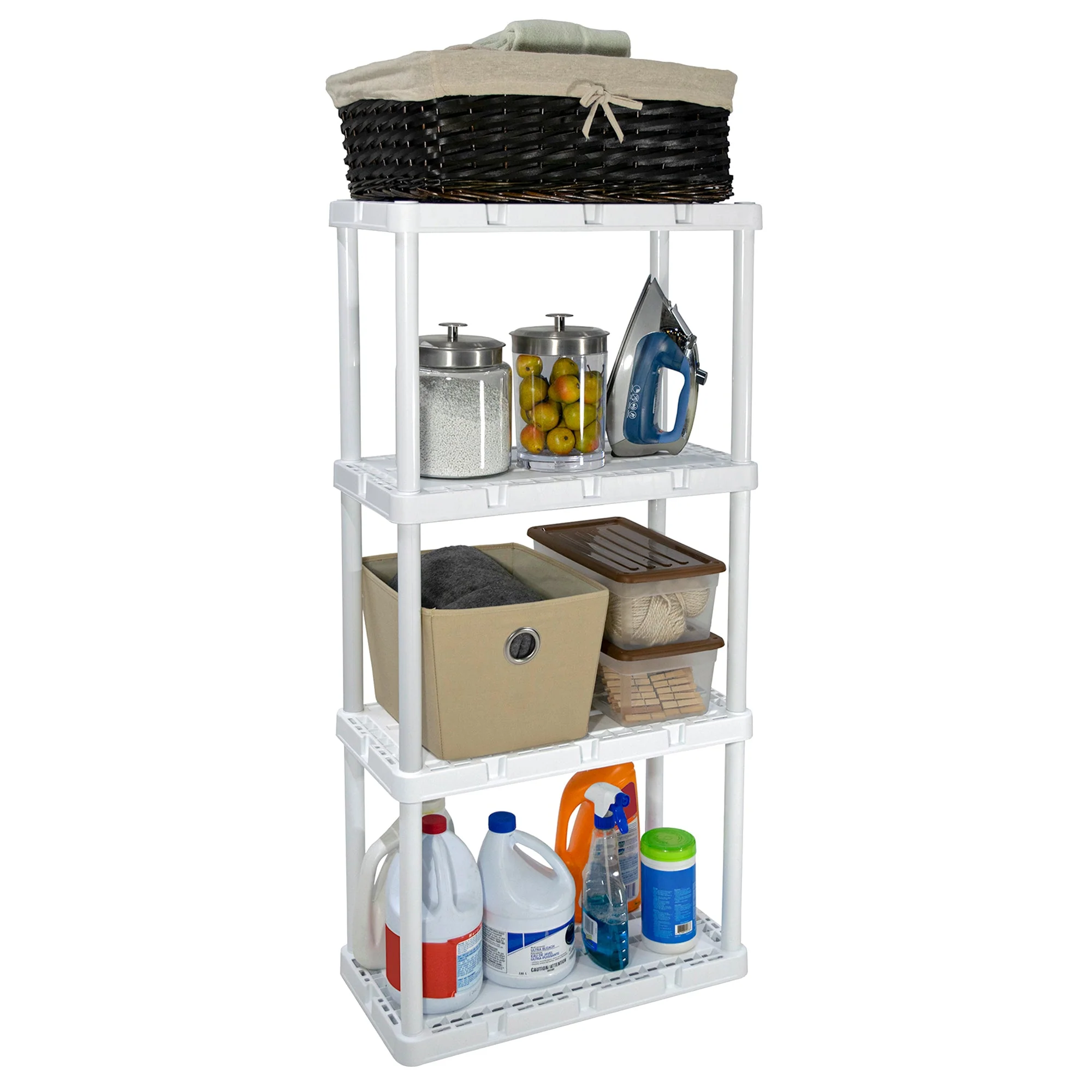 Gracious Living 4 Shelf Knect-A-Shelf Ventilated Storage Unit, White (3 Pack) - Image 12