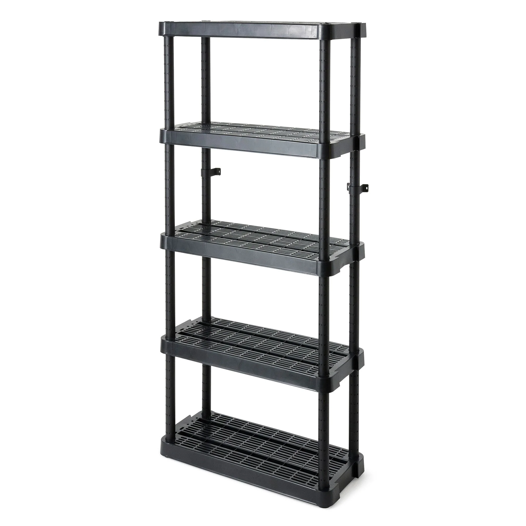 Gracious Living 5 Shelf Adjustable Ventilated Medium Duty Shelving Unit, Black - Image 7