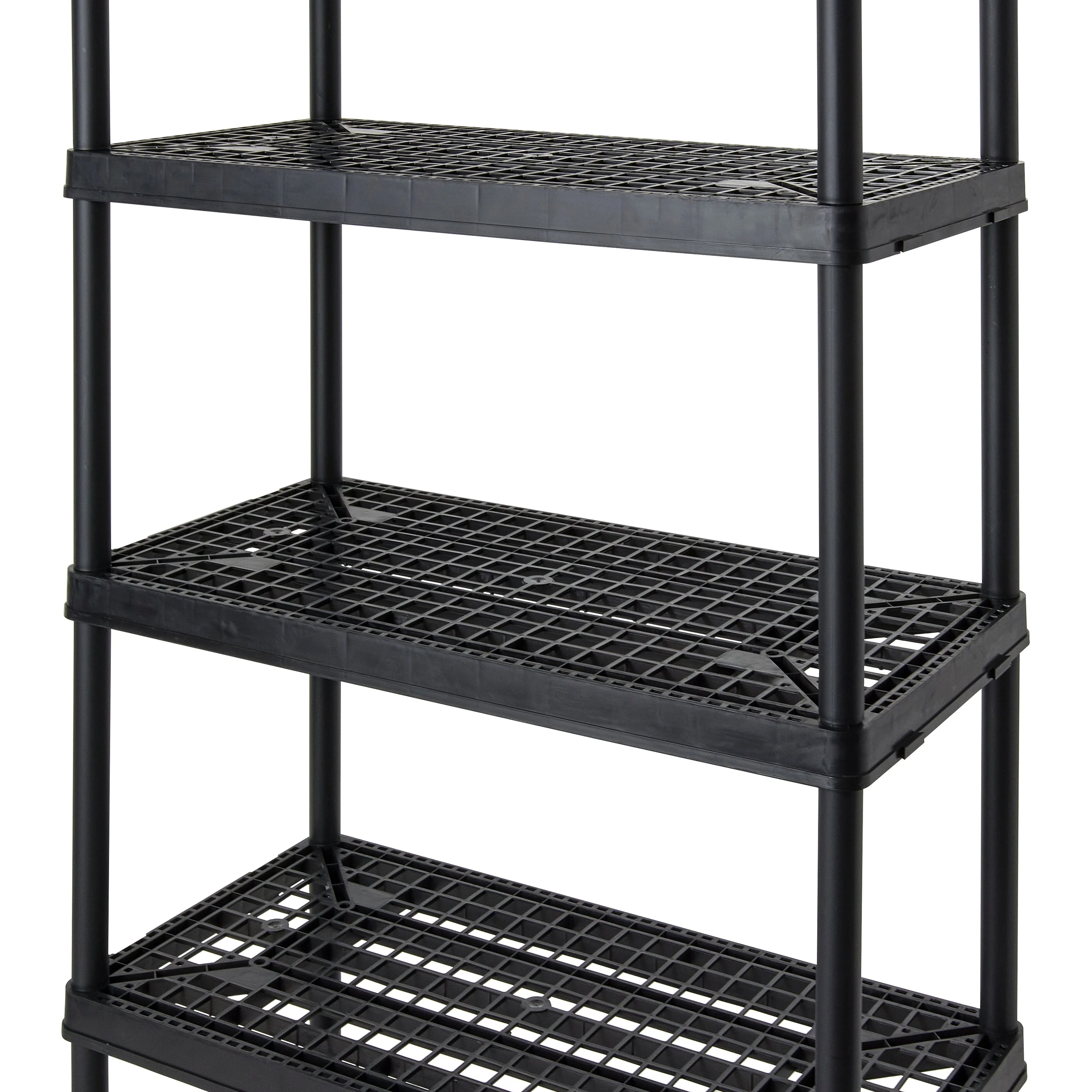Gracious Living 5 Shelf Fixed Height Ventilated Heavy Duty Shelving Unit, Black - Image 9