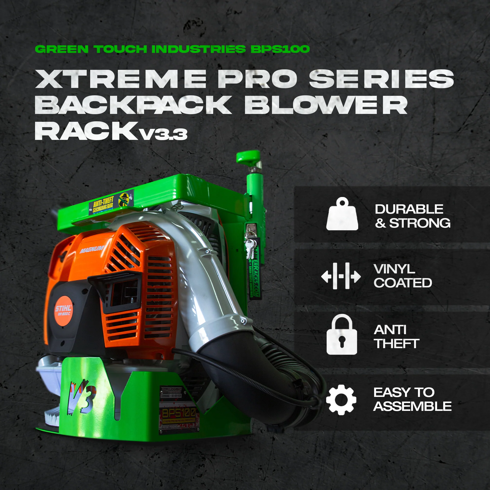 Green Touch Industries BPS100 Xtreme Pro Series Backpack Leaf Blower Rack V3.3 - Image 2