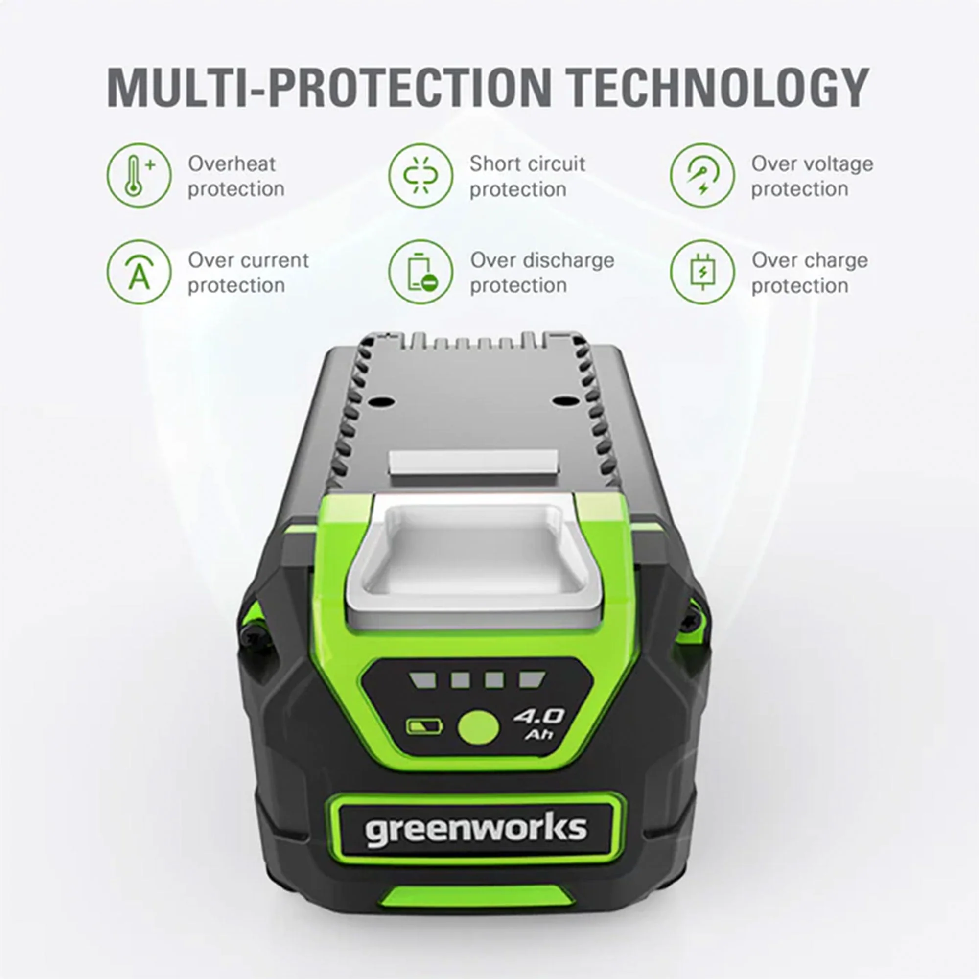 Greenworks G MAX 40 Volt 4.0Ah USB Lithium Ion Battery Powerbank, Green/Black - Image 2