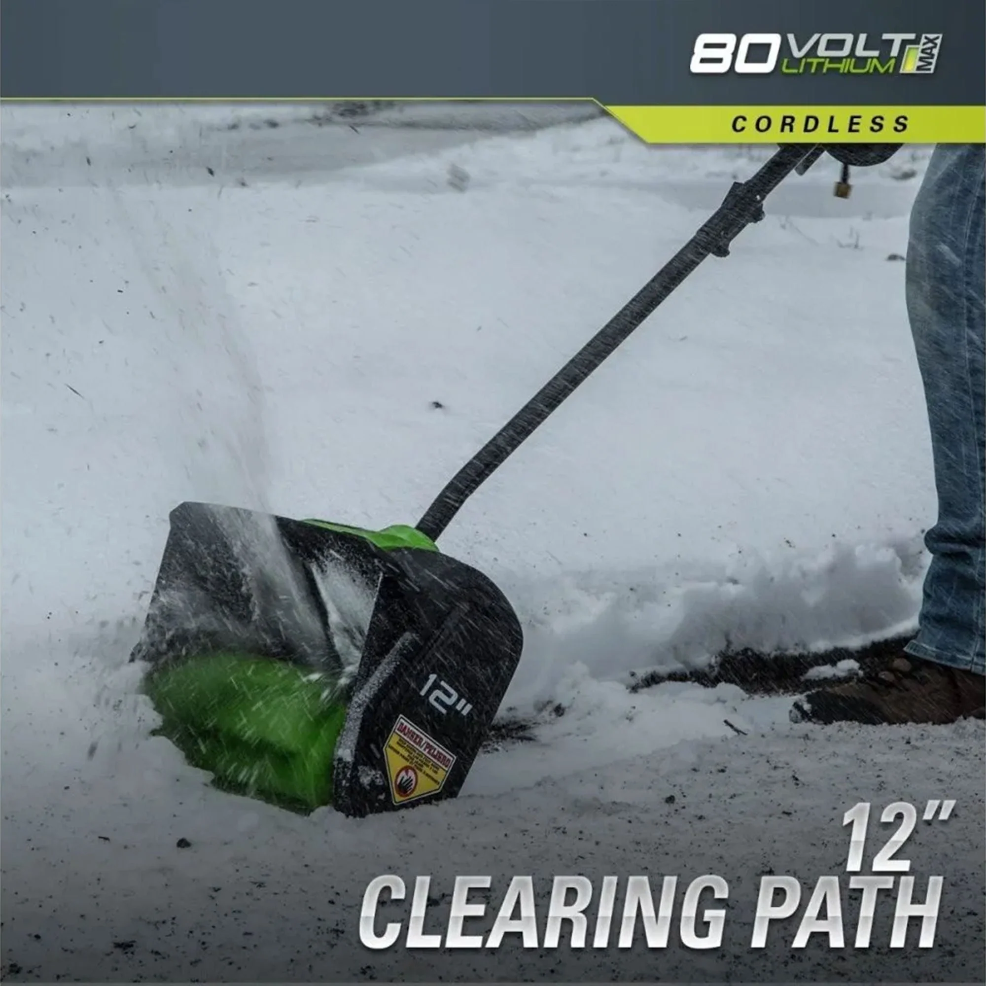 Greenworks G-MAX 80-Volt 12-Inch Snow Shovel with 2.0 AH Battery and Charger - Image 4