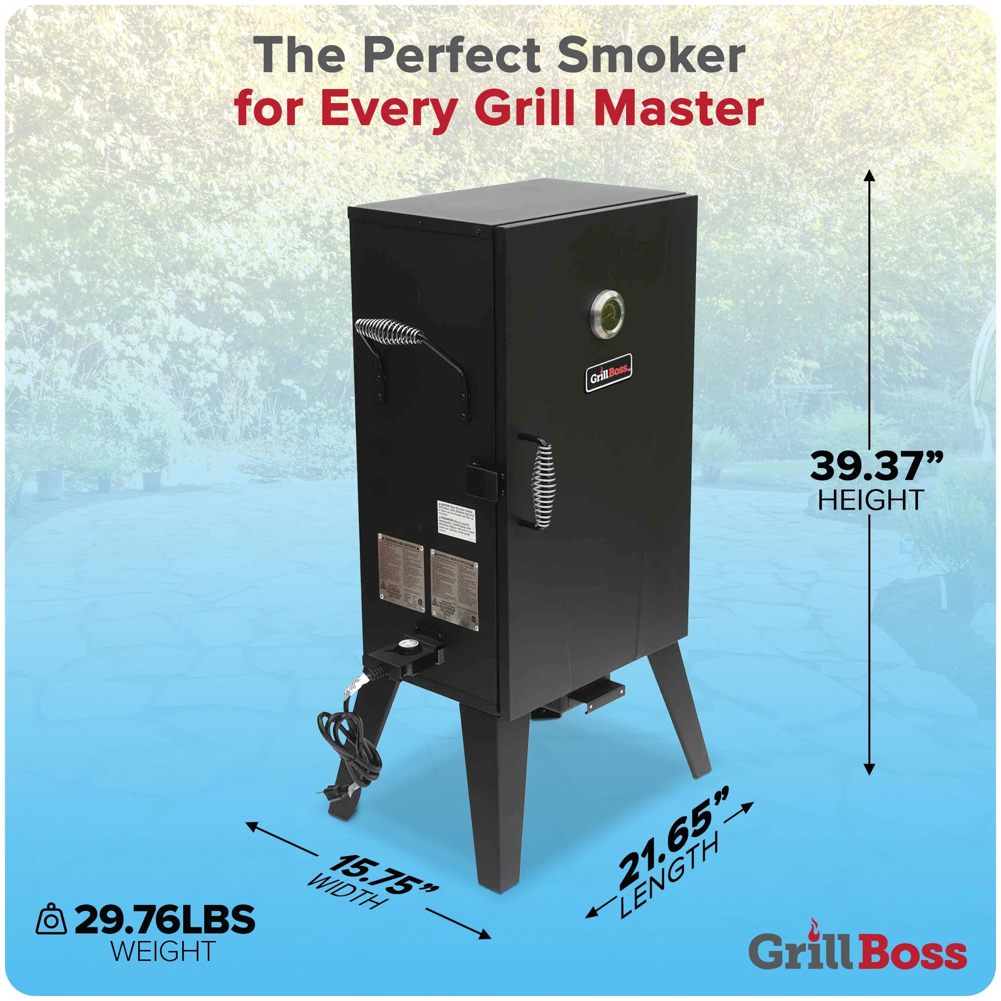 Grill Boss 1500 Watt Electric Vertical Smoker with 531 Sq In Cooking Area, Black - Image 2