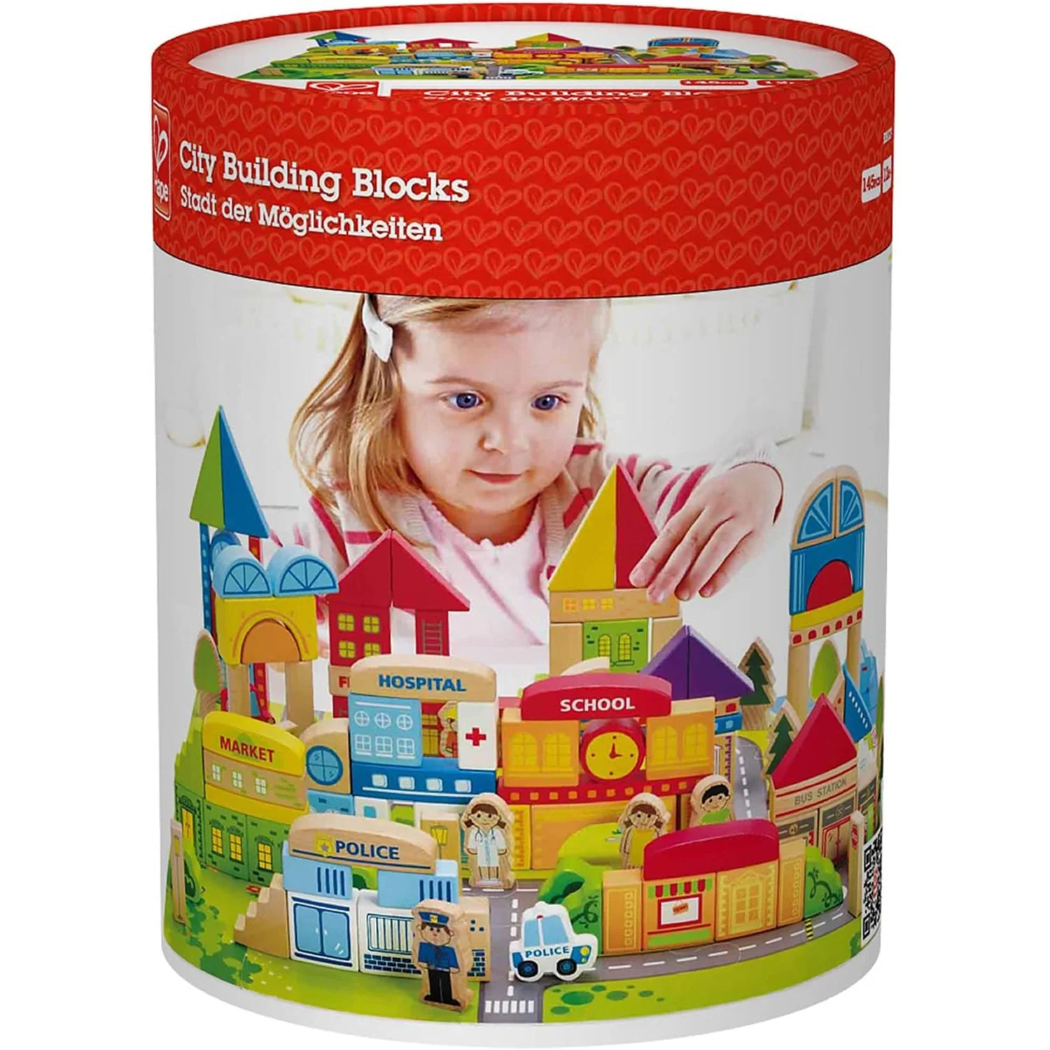 Hape City Building Blocks Colored Wooden Playset, Ages 3 and Up, 145 Piece Set - Image 5