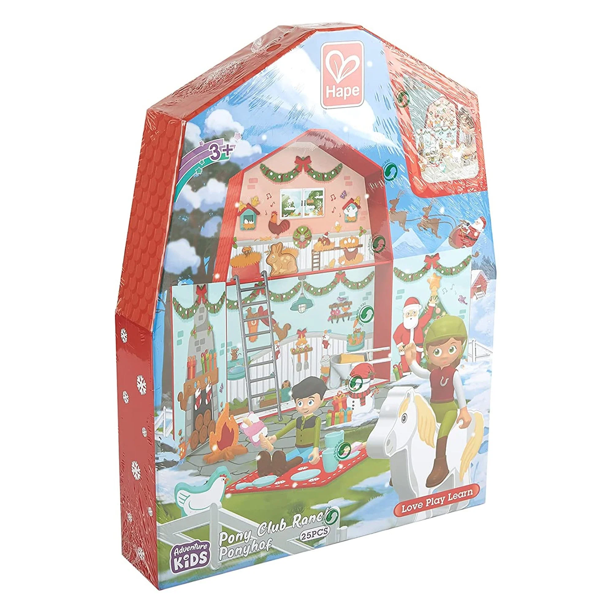 Hape E3410 Kids Wooden Pony Farm Christmas Advent Calendar Set with 24 Figures - Image 2