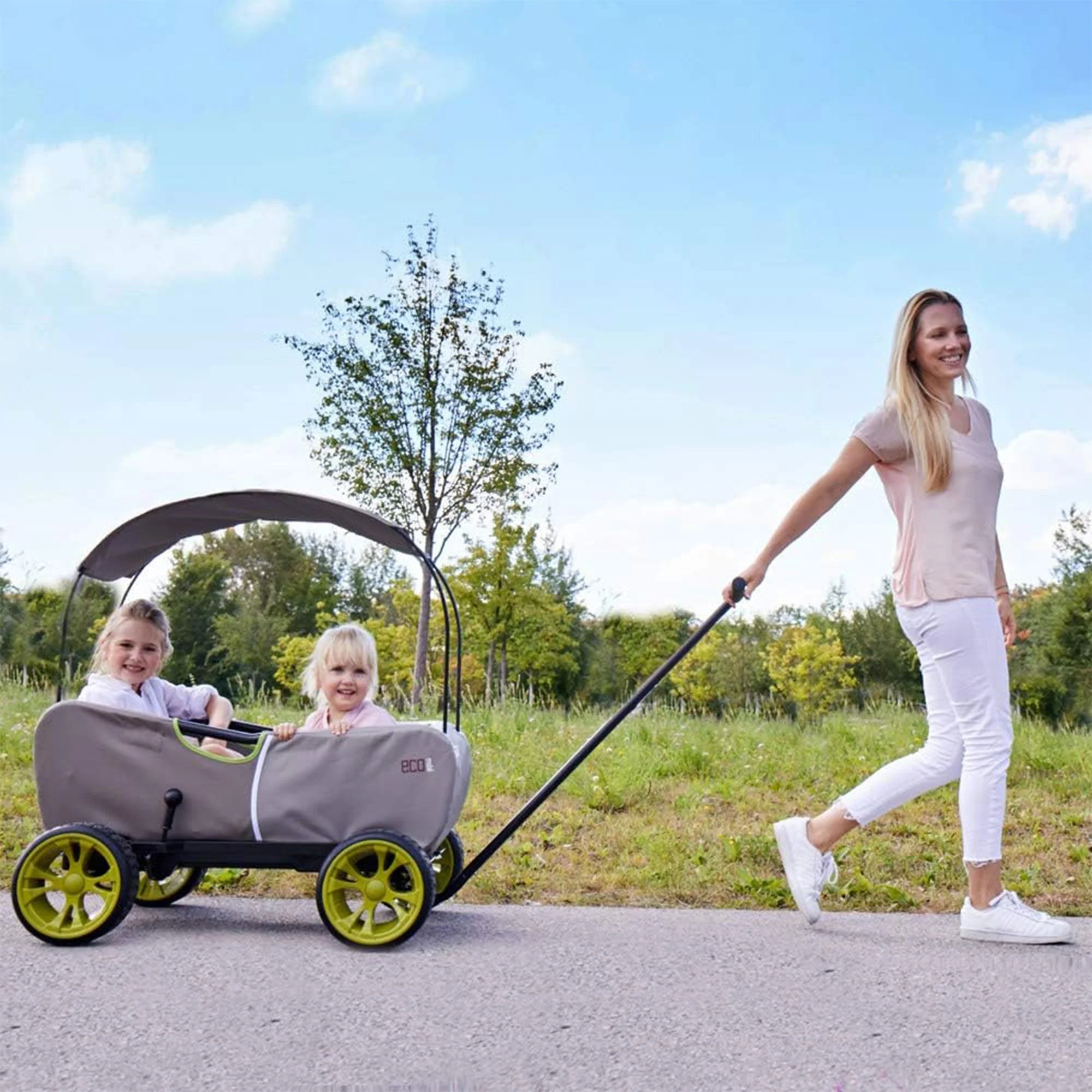 hauck Eco Wagon with Multipurpose Hand Pulled Utility & Easy Fold Feature, Green - Image 5